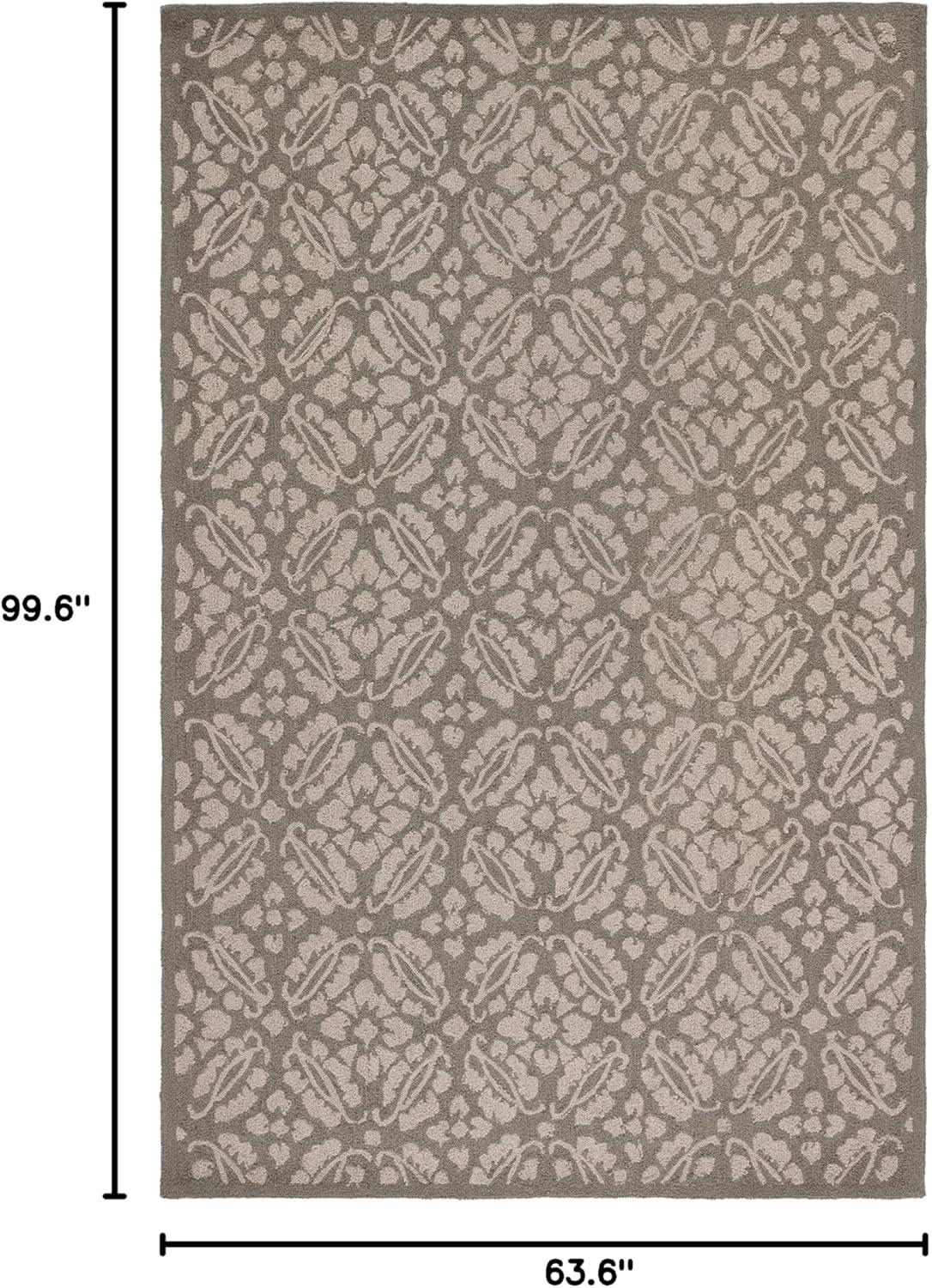 SAFAVIEH Chelsea Margery Geometric Wool Area Rug, Sage, 5'3" x 8'3"