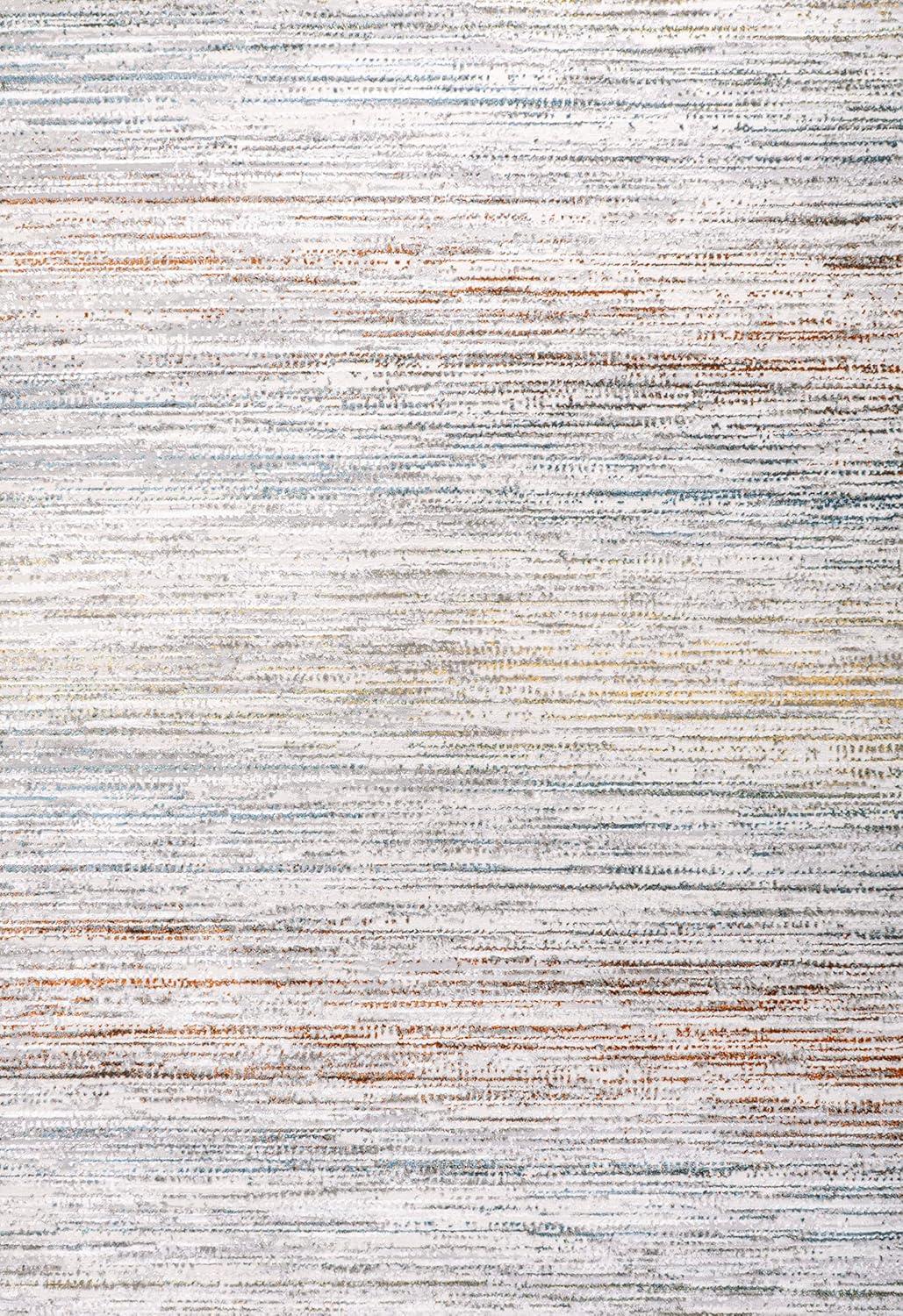 JONATHAN Y Loom Modern Strie'  Gray/Blue/Orange 3 ft. x 5 ft. Area Rug