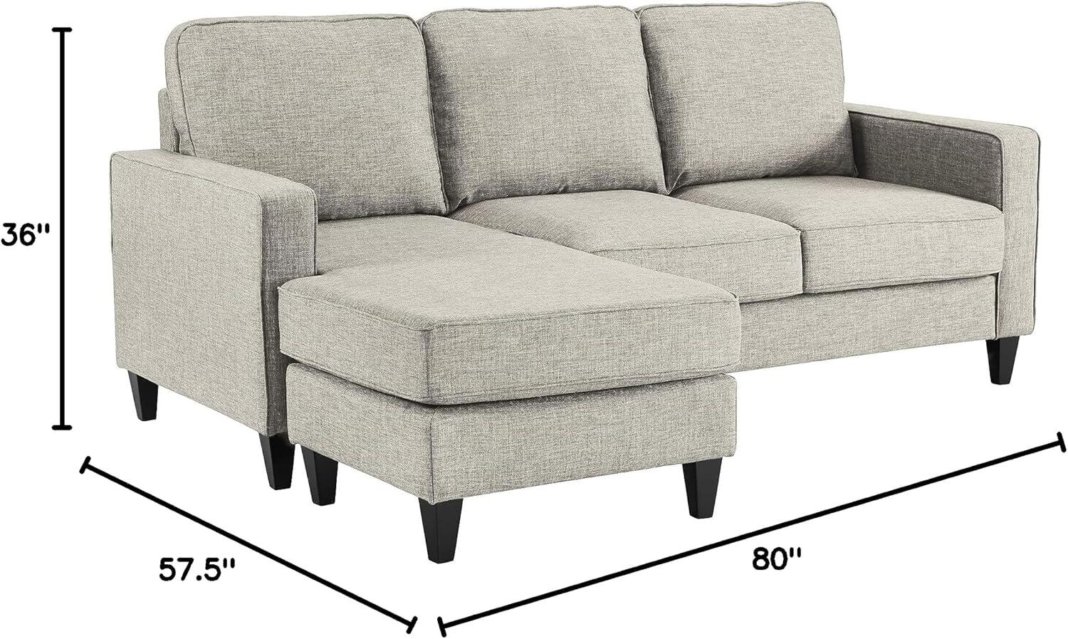 Serta Harmon Upholstered Reversible Sectional Sofa and Chaise