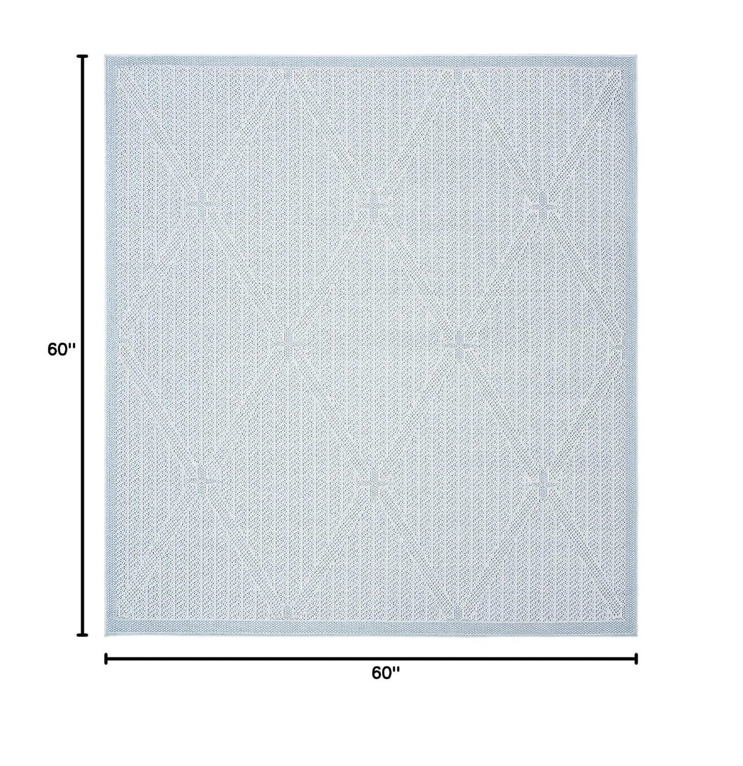 Bermuda BMU811 Power Loomed Indoor/Outdoor Area Rug - Light Blue/Ivory - 5'x5' - Safavieh.
