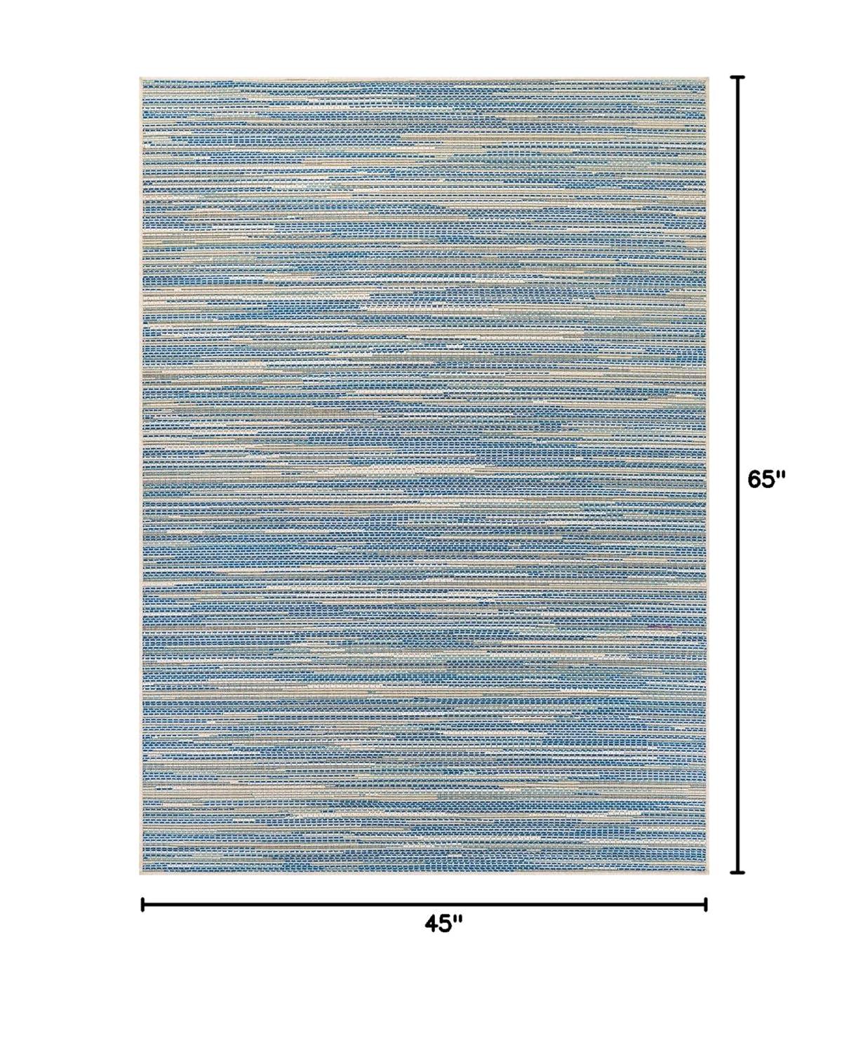 Couristan Monaco Alassio Indoor / Outdoor Area Rug, Sand-Azure Blue-Turquoise, 3'9" x 5'5"