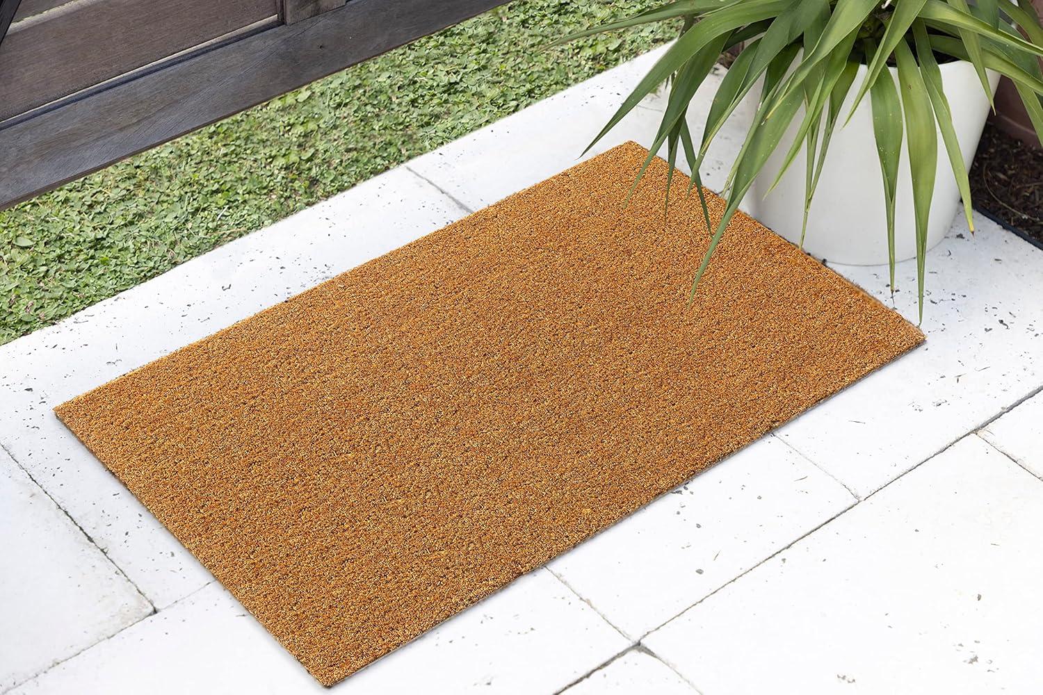 Ophelia & Co. Alece Extra Thick Outdoor Doormat Handwoven Durable Natural Coir Entryway Front Door Porch Patio