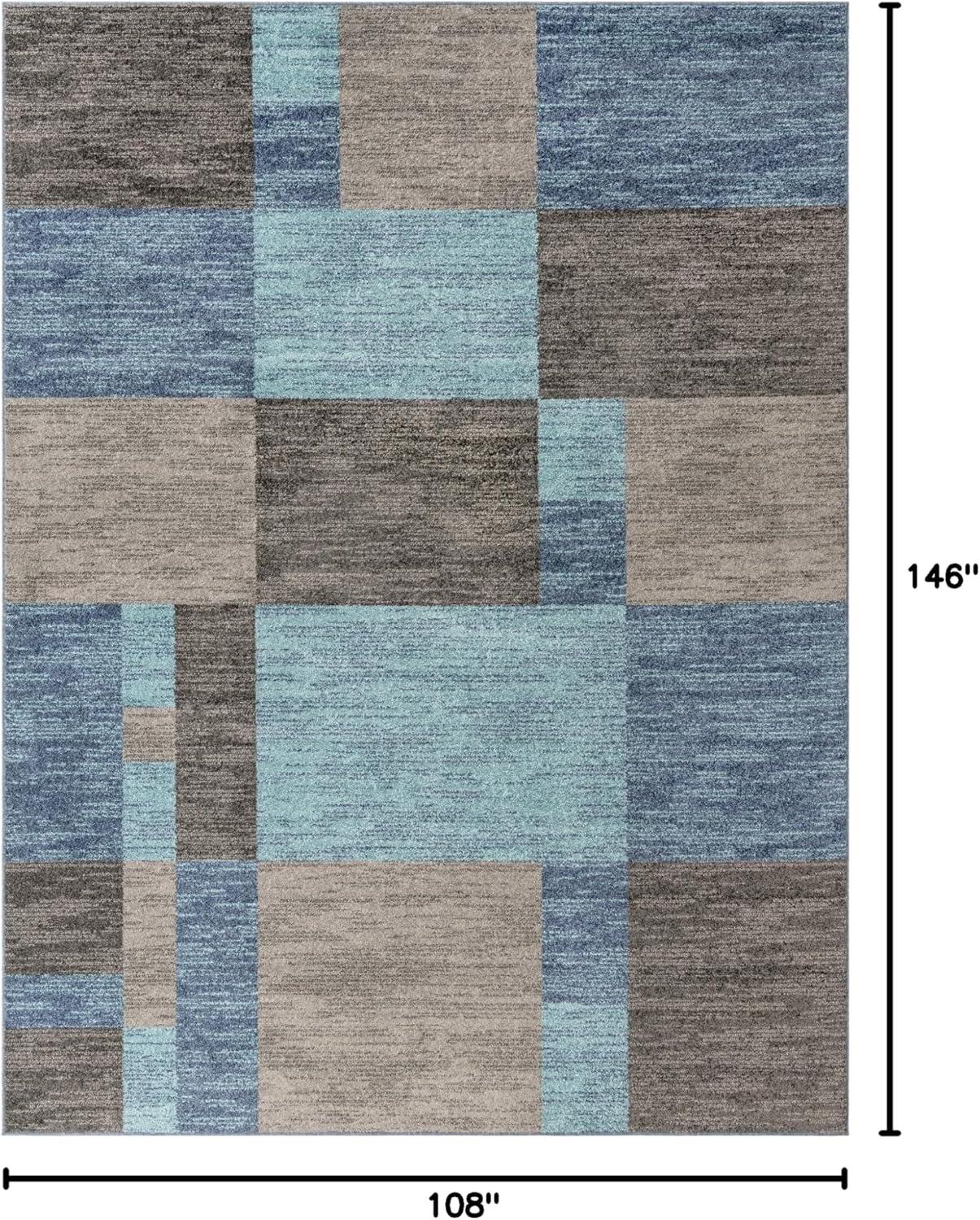 Unique Loom Autumn Collection Area Rug - Providence (9'  x 12' Rectangle Blue Gray/Light Brown)