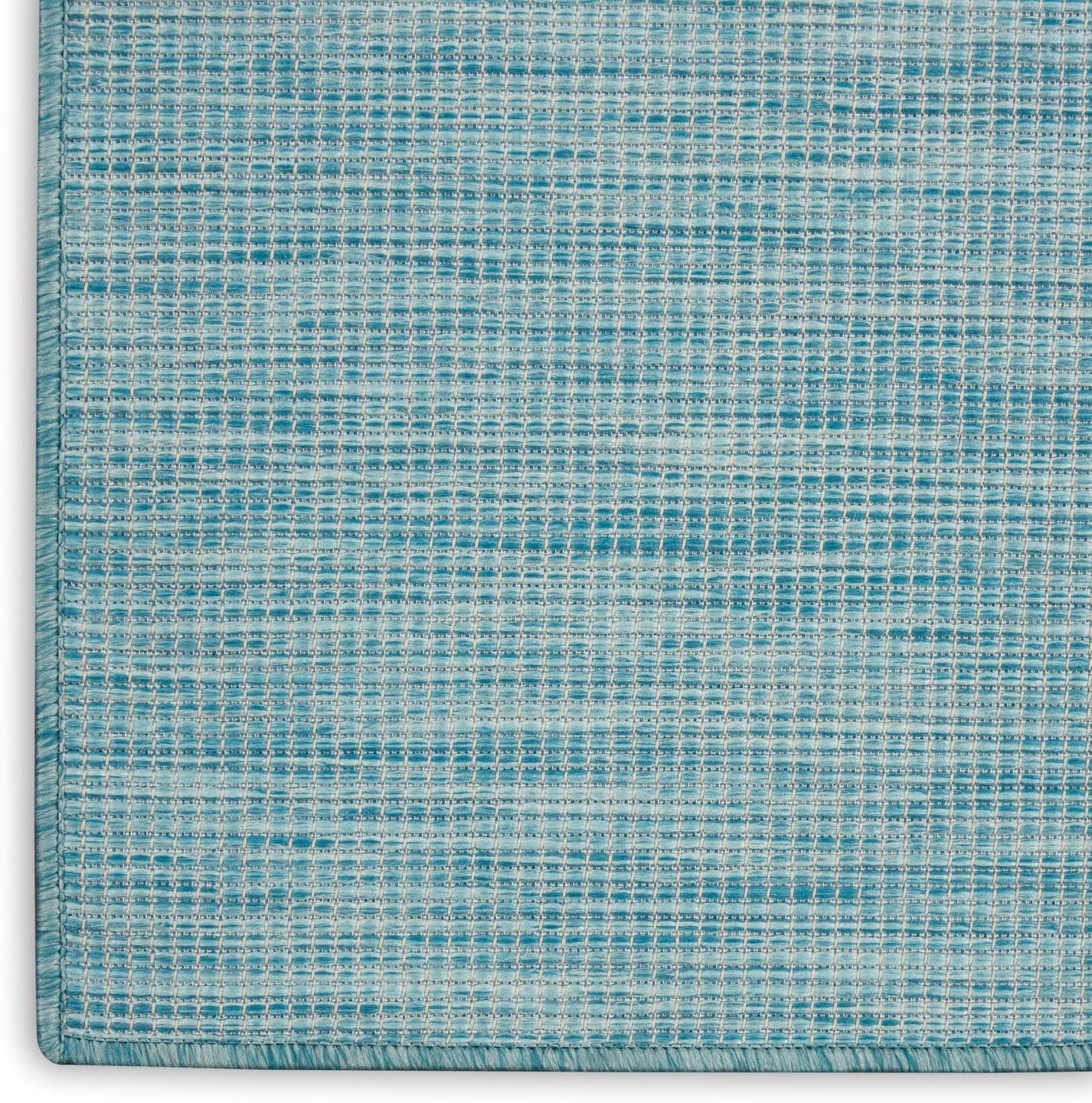 Aqua Flat Woven 8' x 10' Synthetic Rectangular Area Rug