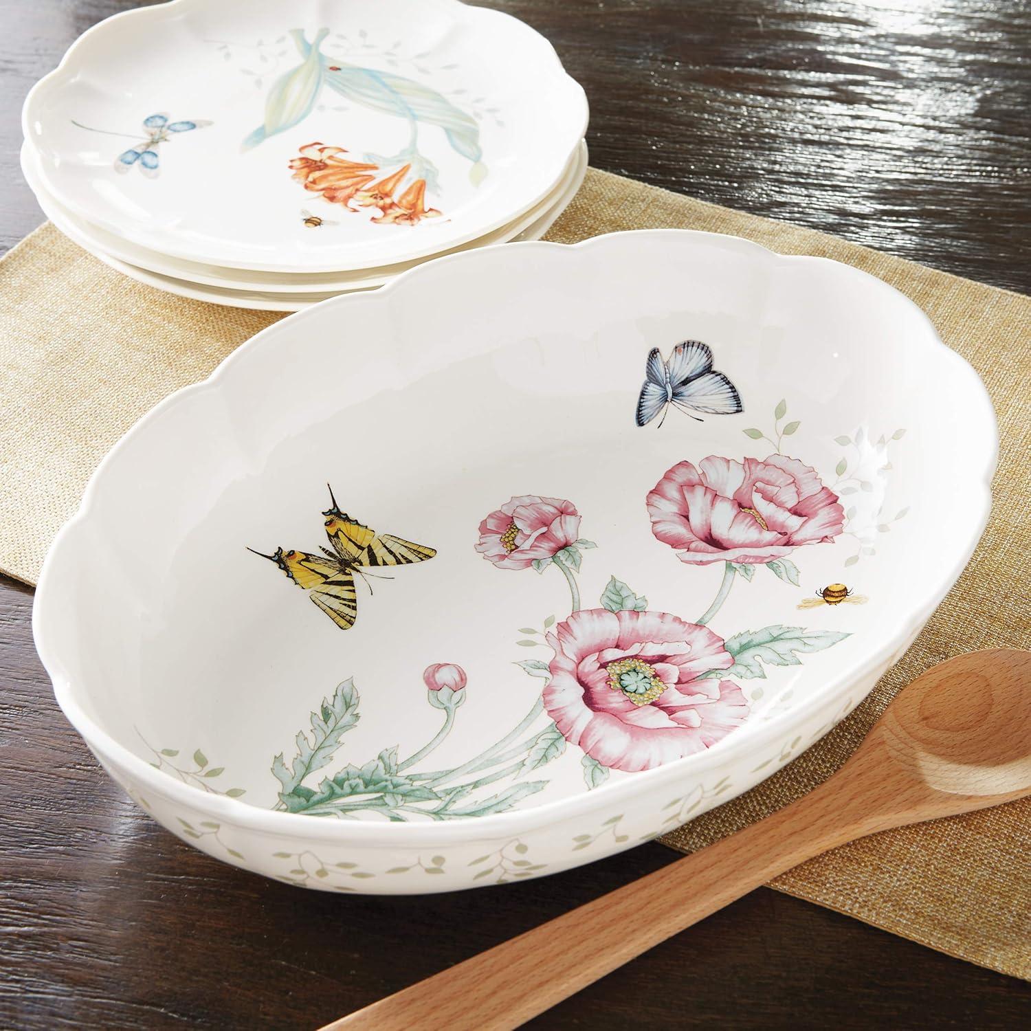 Lenox Butterfly Meadow Scalloped Oval Baker