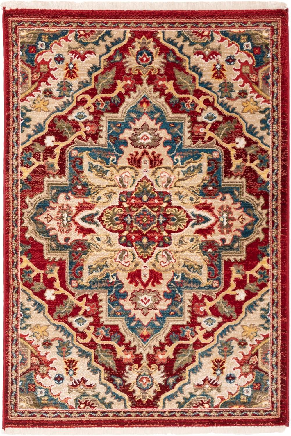 Kashan KSN304 Power Loomed Accent Rug - Red/Beige - 3'3"x4'10" - Safavieh.
