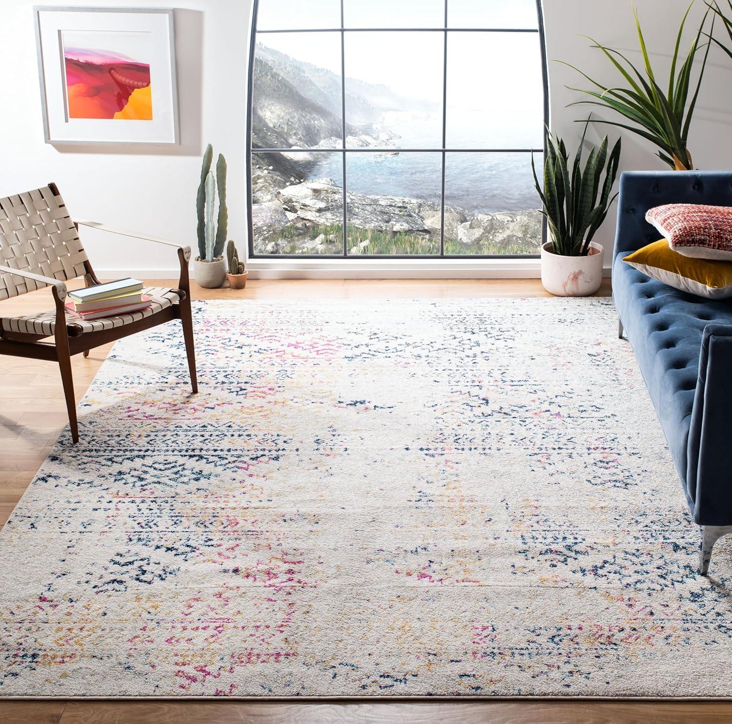 Tulum TUL272 Power Loomed Area Rug - Ivory/Blue - 8'x10' - Safavieh.