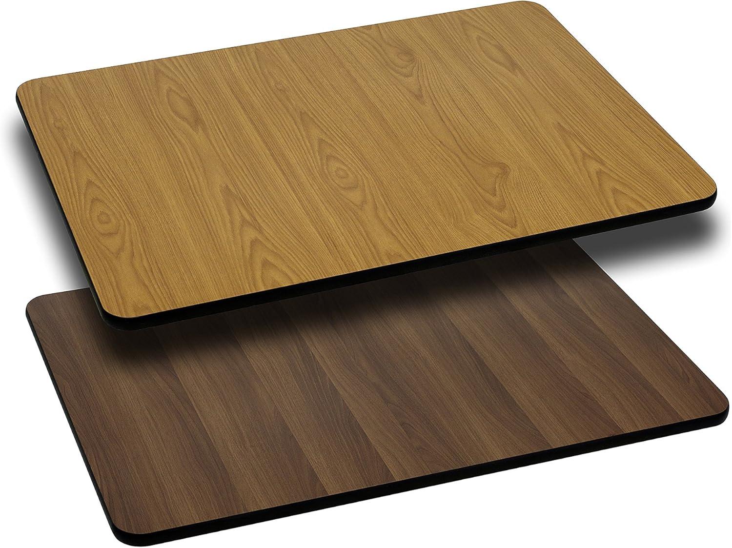 Flash Furniture Glenbrook 24'' x 30'' Rectangular Table Top with Natural or Walnut Reversible Laminate Top