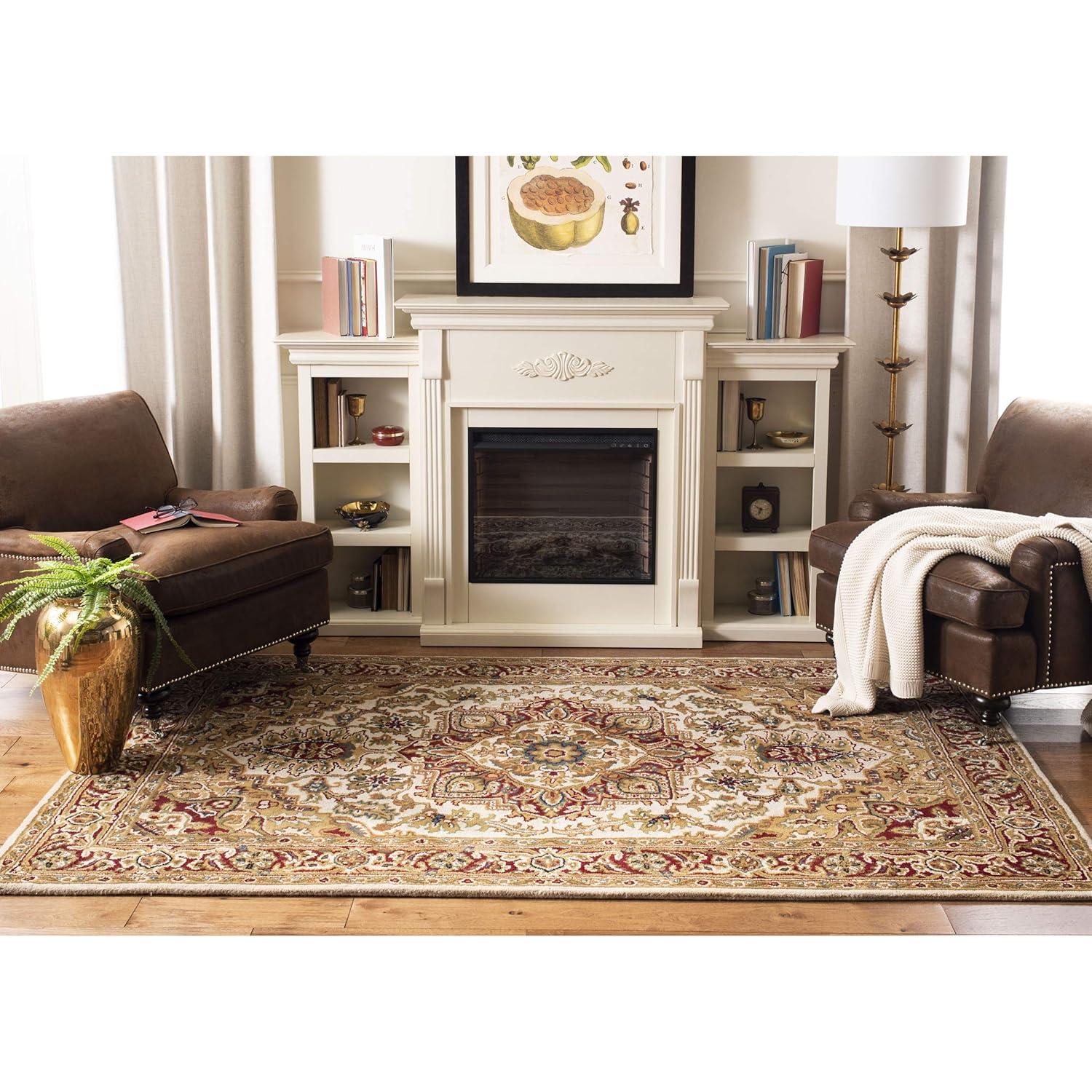 Classic CL763 Hand Tufted Area Rug - Light Gold/Red - 4'x6' - Safavieh.