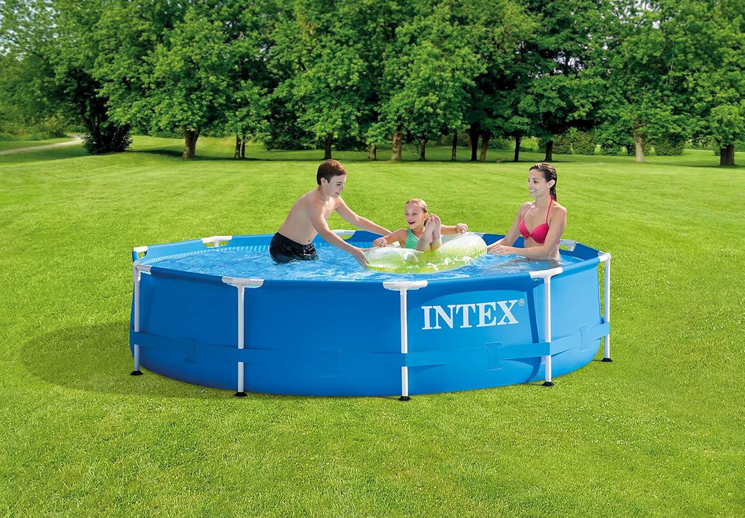 Intex Intex Metal Frame Round Above Ground Swimming Pool w/Pump
