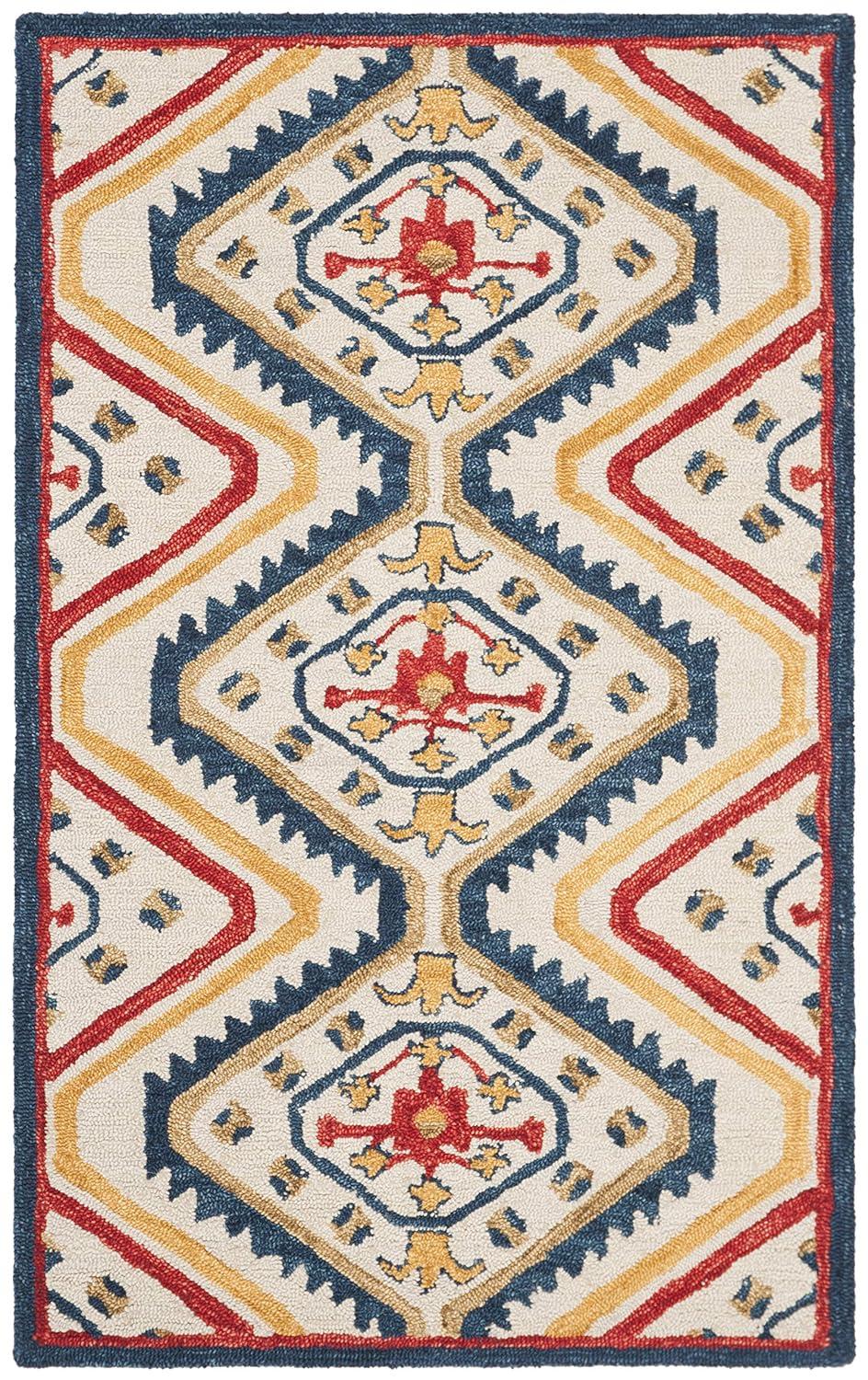 Aspen APN701 Hand Tufted Accent Rug - Ivory/Multi - 2'3"x5' - Safavieh.