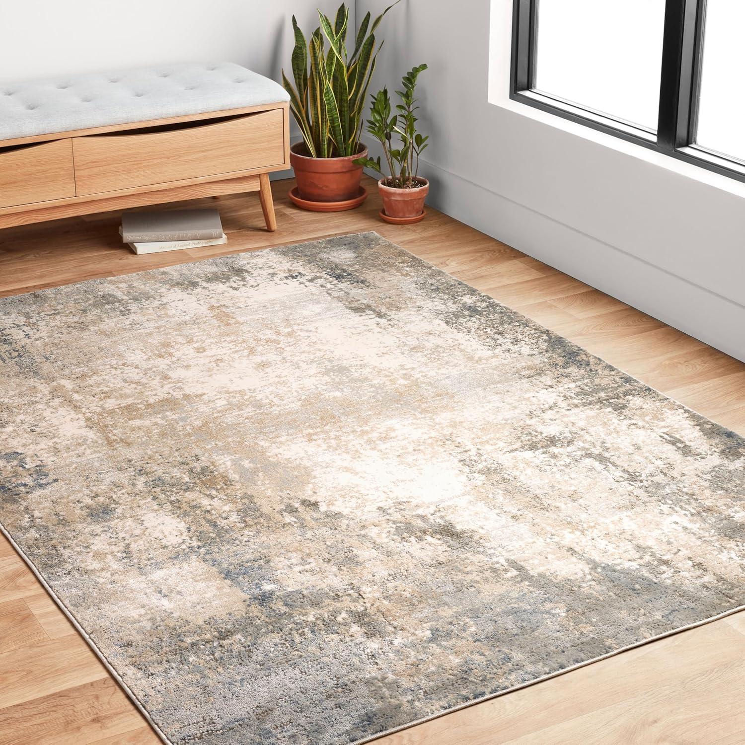 Loloi II Teagan Abstract Ivory / Mist Area Rug
