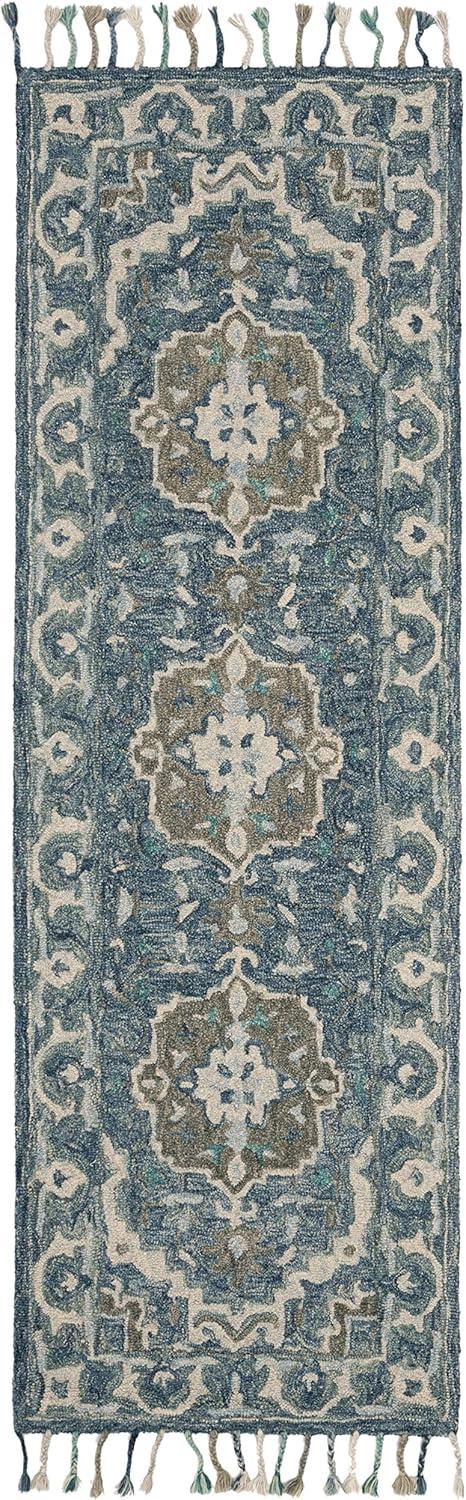 Aspen APN230 Hand Tufted Indoor Runner Rug - Dark Blue/Grey - 2'3"x7' - Safavieh
