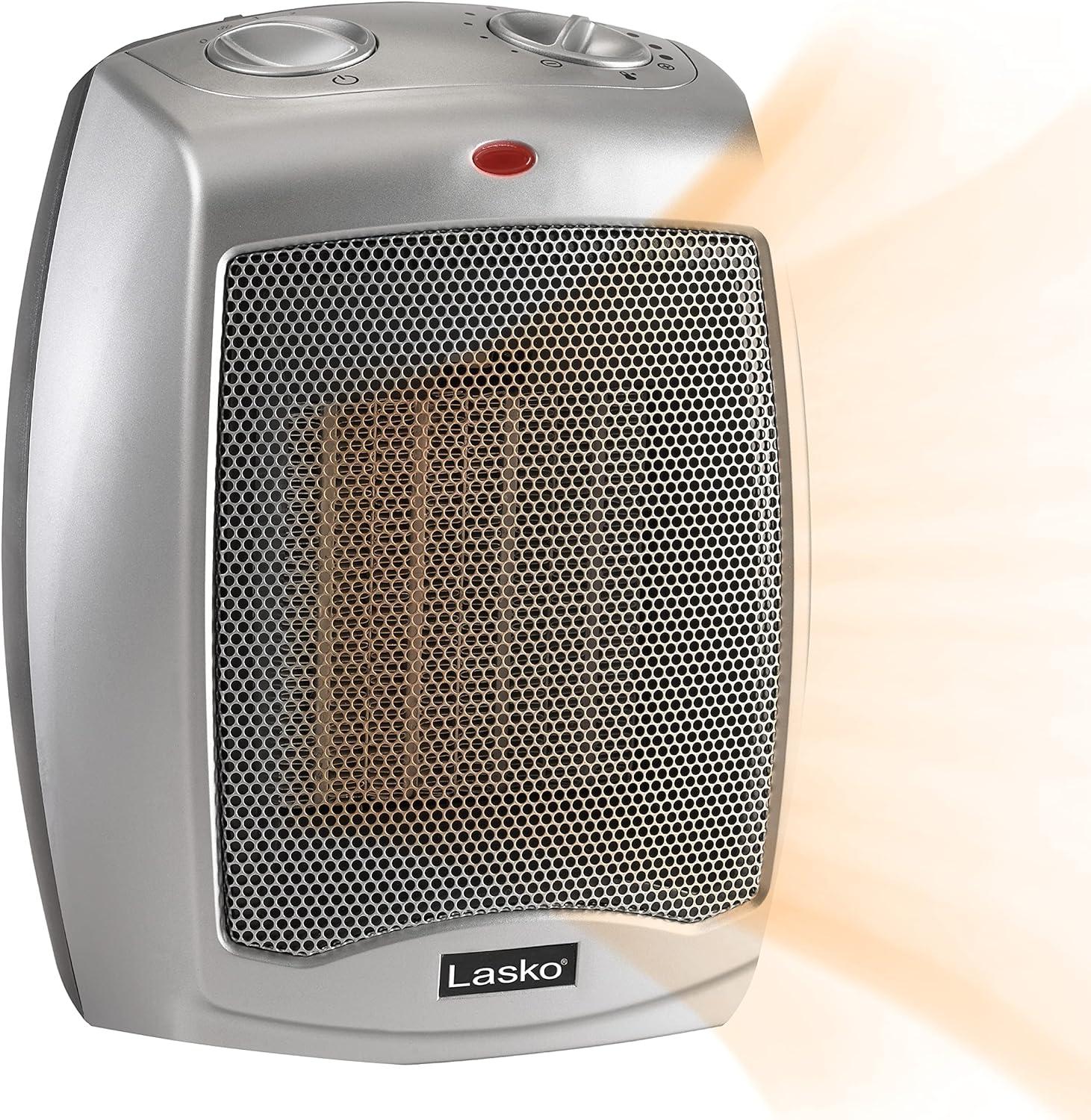 Lasko Ceramic 1500 Watt 5118 BTU Electric Compact Space Heater with Adjustable Thermostat