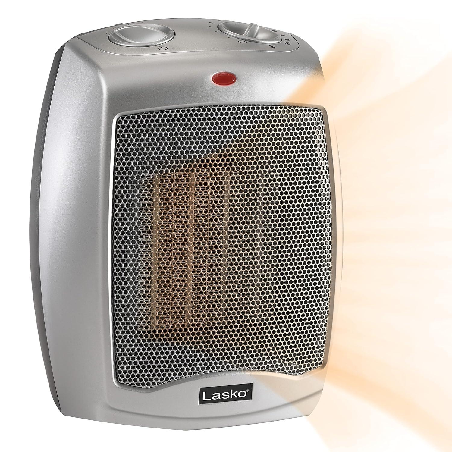 Lasko Ceramic 1500 Watt 5118 BTU Electric Compact Space Heater with Adjustable Thermostat