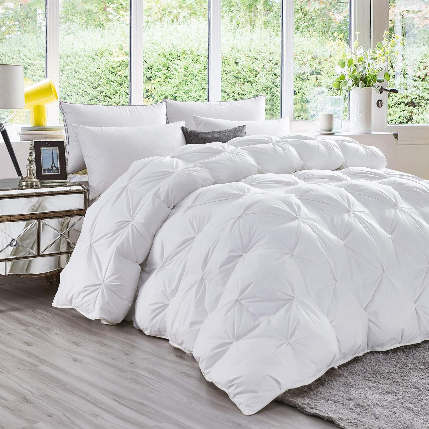 Luxurious King White Cotton Goose Down Comforter