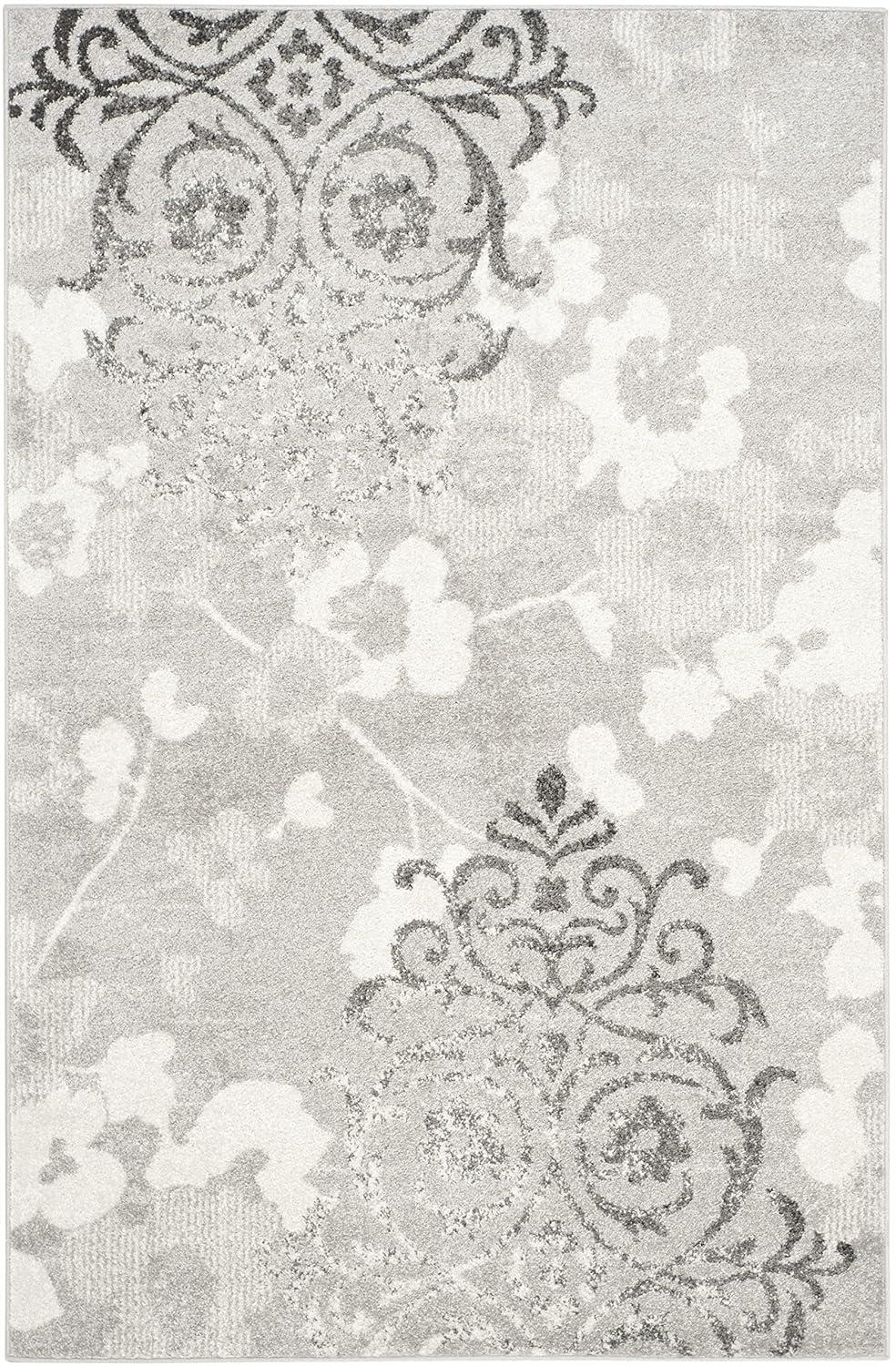 Adirondack ADR114 Machine Made Indoor Area Rug - Silver/Ivory - 4'x6' - Safavieh