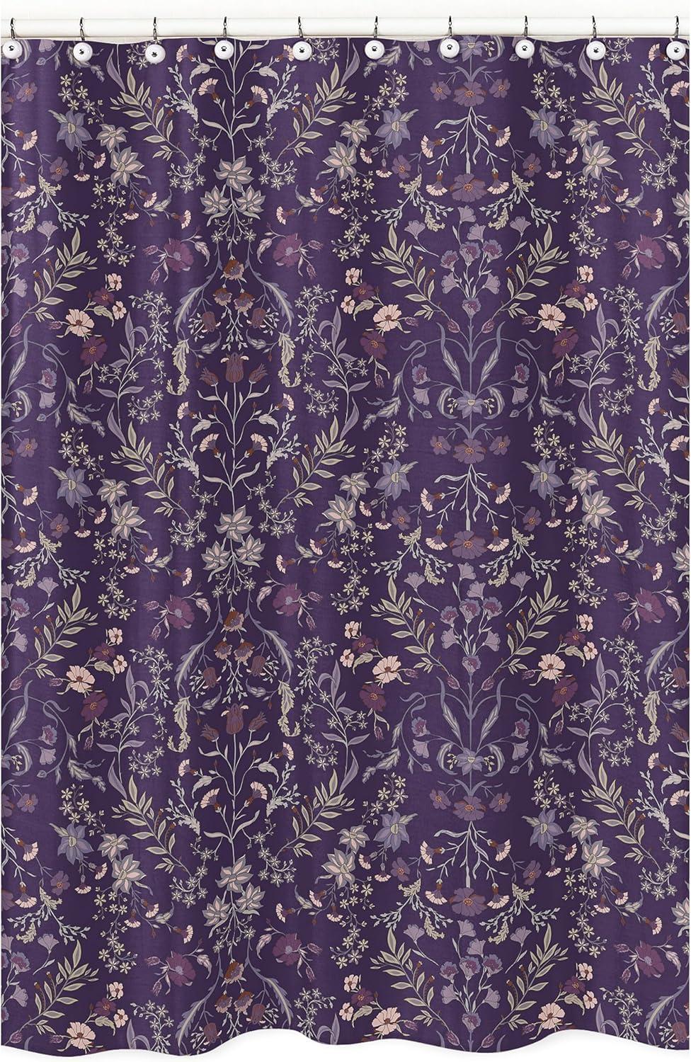 Sweet Jojo Designs Boho Floral Wildflower Plum Purple Single Shower Curtain by Sweet Jojo Designs