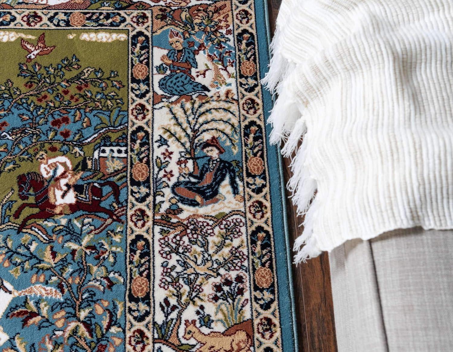 Unique Loom Narenj Birmingham Area Rug ,Blue ,3'x13'