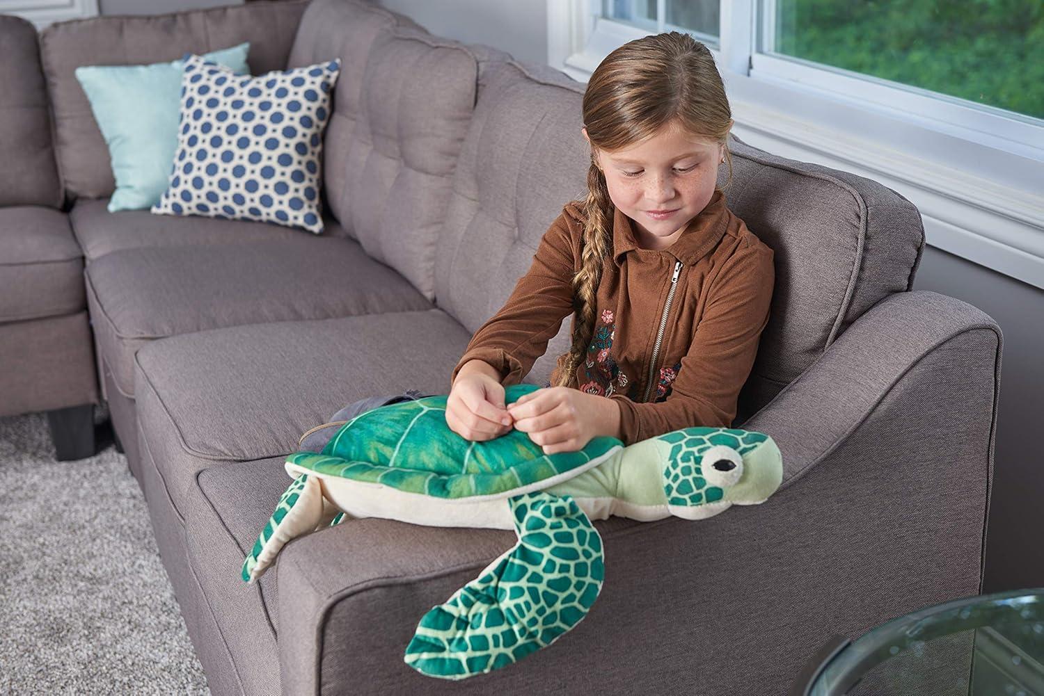Wild Republic Living Ocean Green Sea Turtle Stuffed Animal, 20 Inches