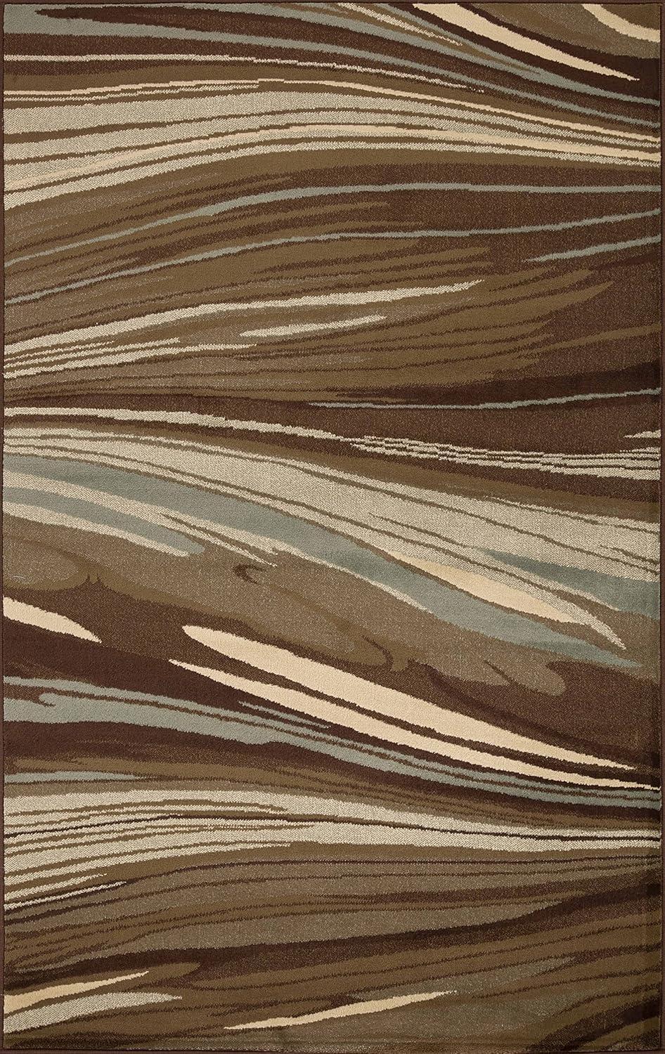 Superior Modern, Contemporary, Transitional Multi-Colored Wavy Line Area Rug, 8' x 10'