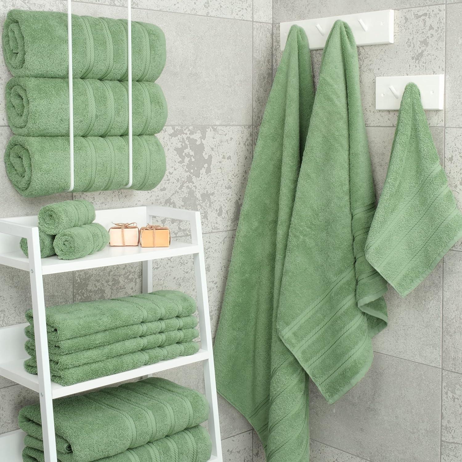 American Soft Linen 100% Cotton Luxury Turkish 4 Piece Bath Towel Set, 27x54 inches Soft Quick Dry Bath Towels for Bathroom