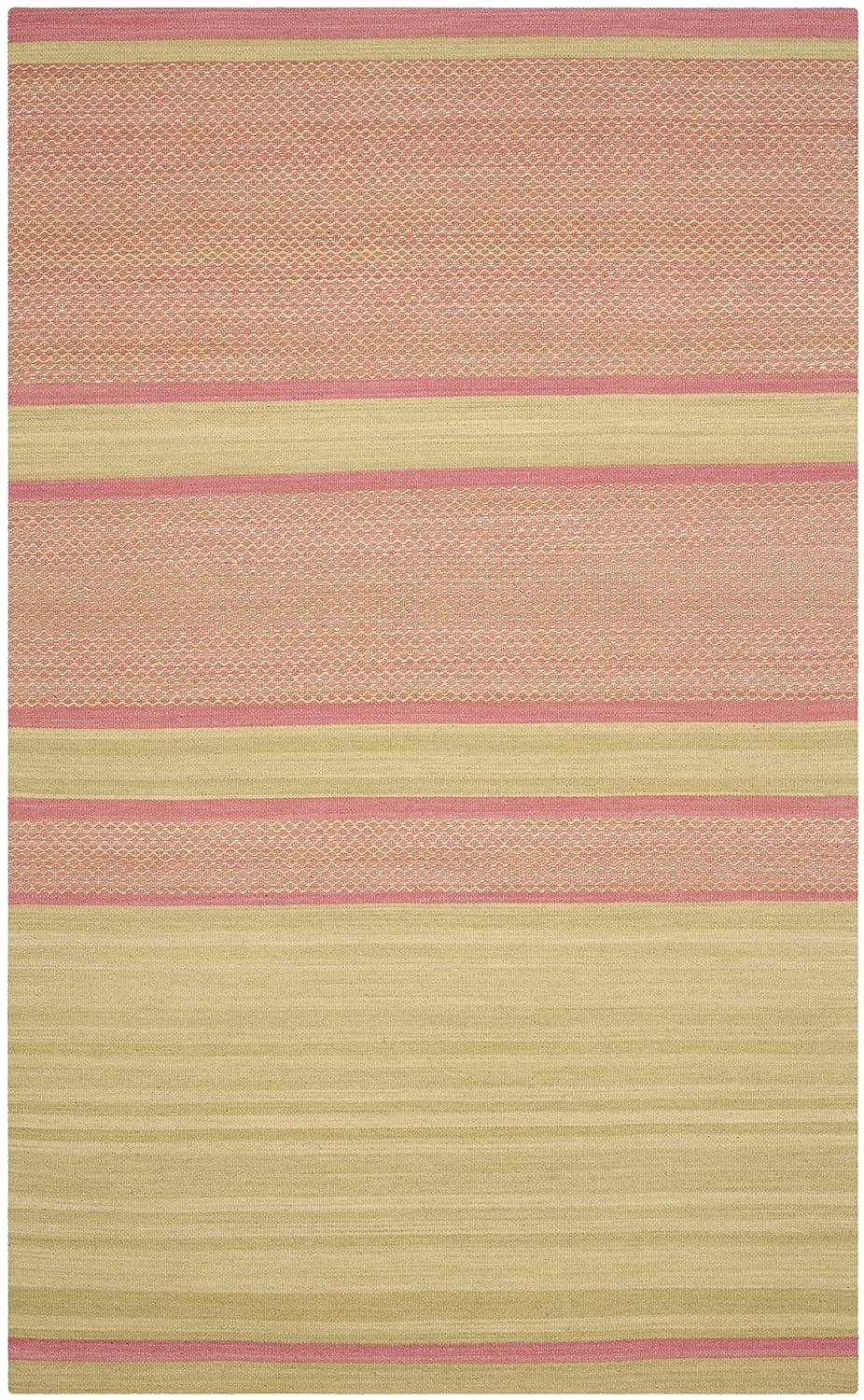 Kilim KLM952 Hand Woven Area Rug - Lime/Pink - 5'x8' - Safavieh.