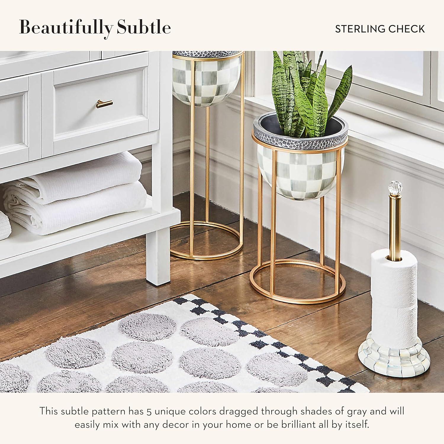 MacKenzie-Childs Sterling Check® Toilet Tissue Storage