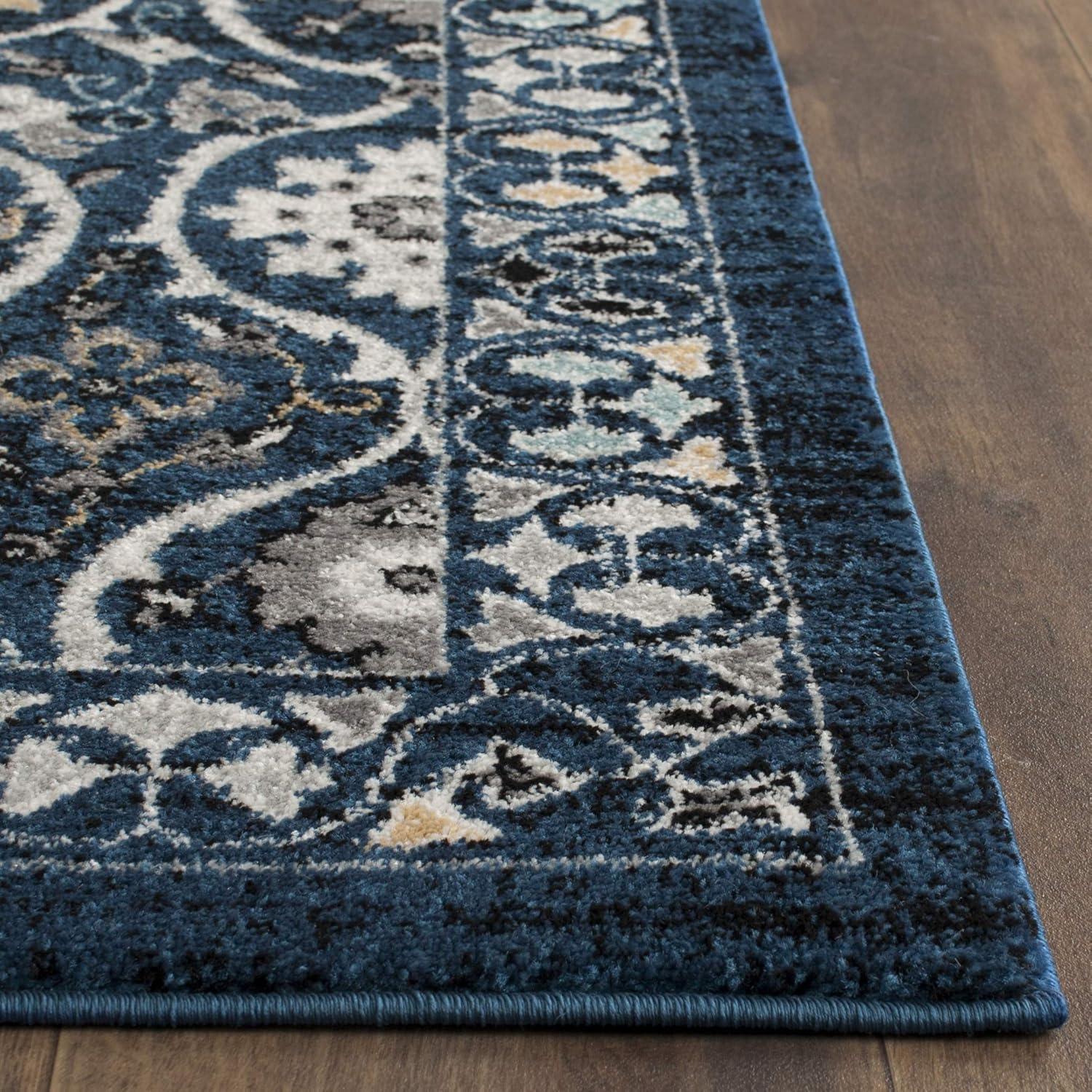Evoke EVK210 Power Loomed Area Rug - Royal/Ivory - 5'3"x7'6" - Safavieh.
