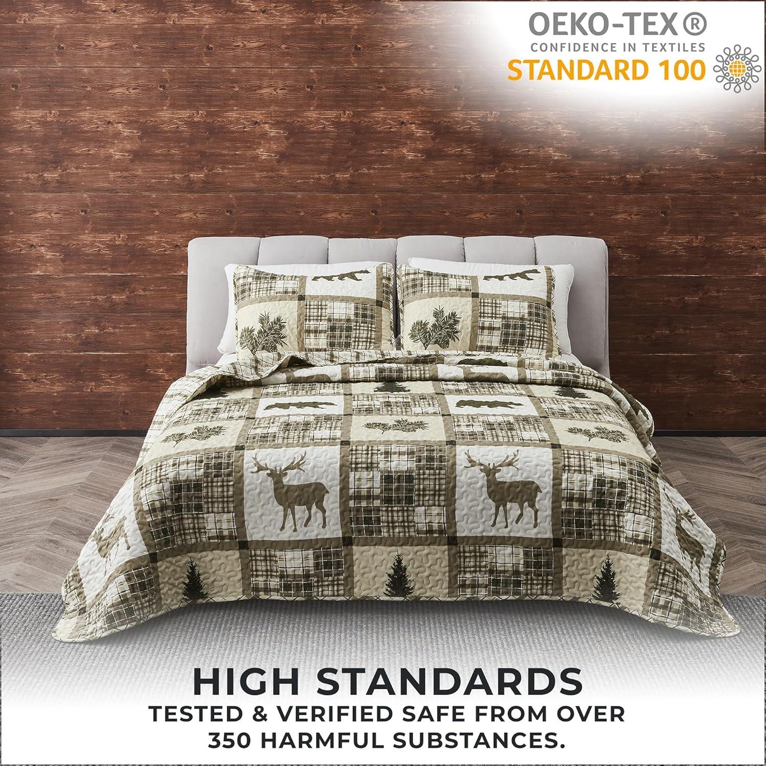 Lodge Patchwork Reversible Quilt Set with Shams