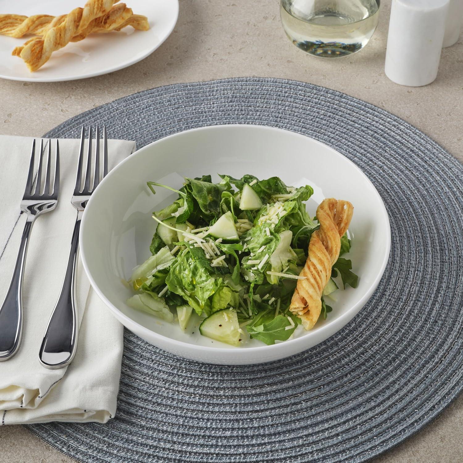 Fitz and Floyd Neveah White Pasta Dinner Bowl Set