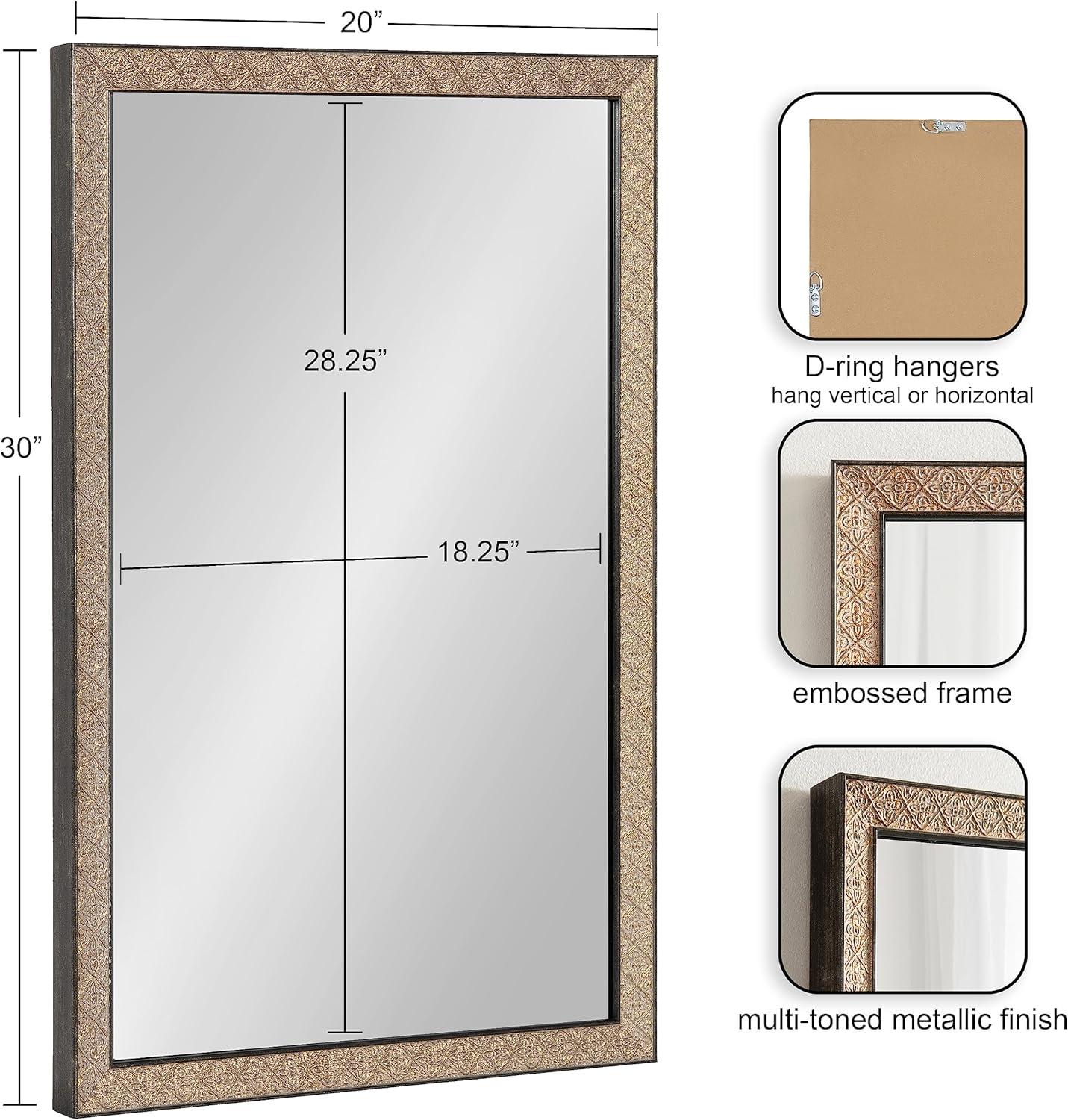 Soniva Rectangle Wall Mirror Gold - Kate & Laurel All Things Decor