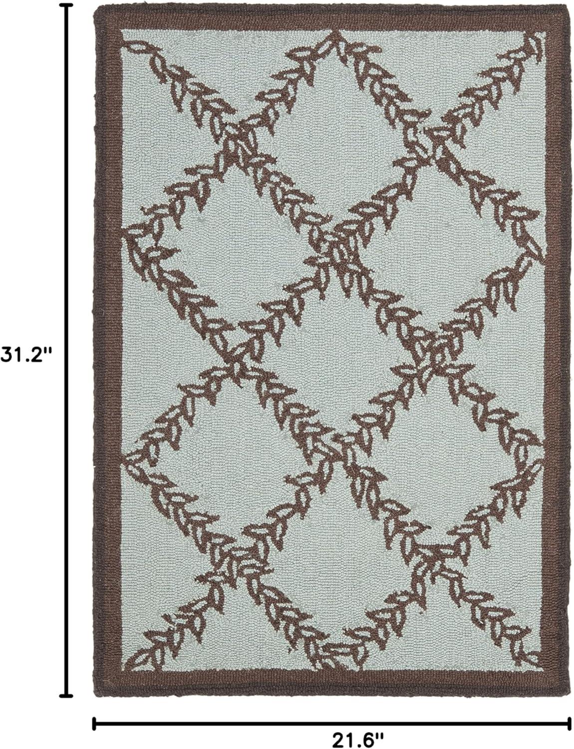 Chelsea HK230 Hand Hooked Accent Rug - Ivory/Light Blue - 1'8"x2'6" - Safavieh.