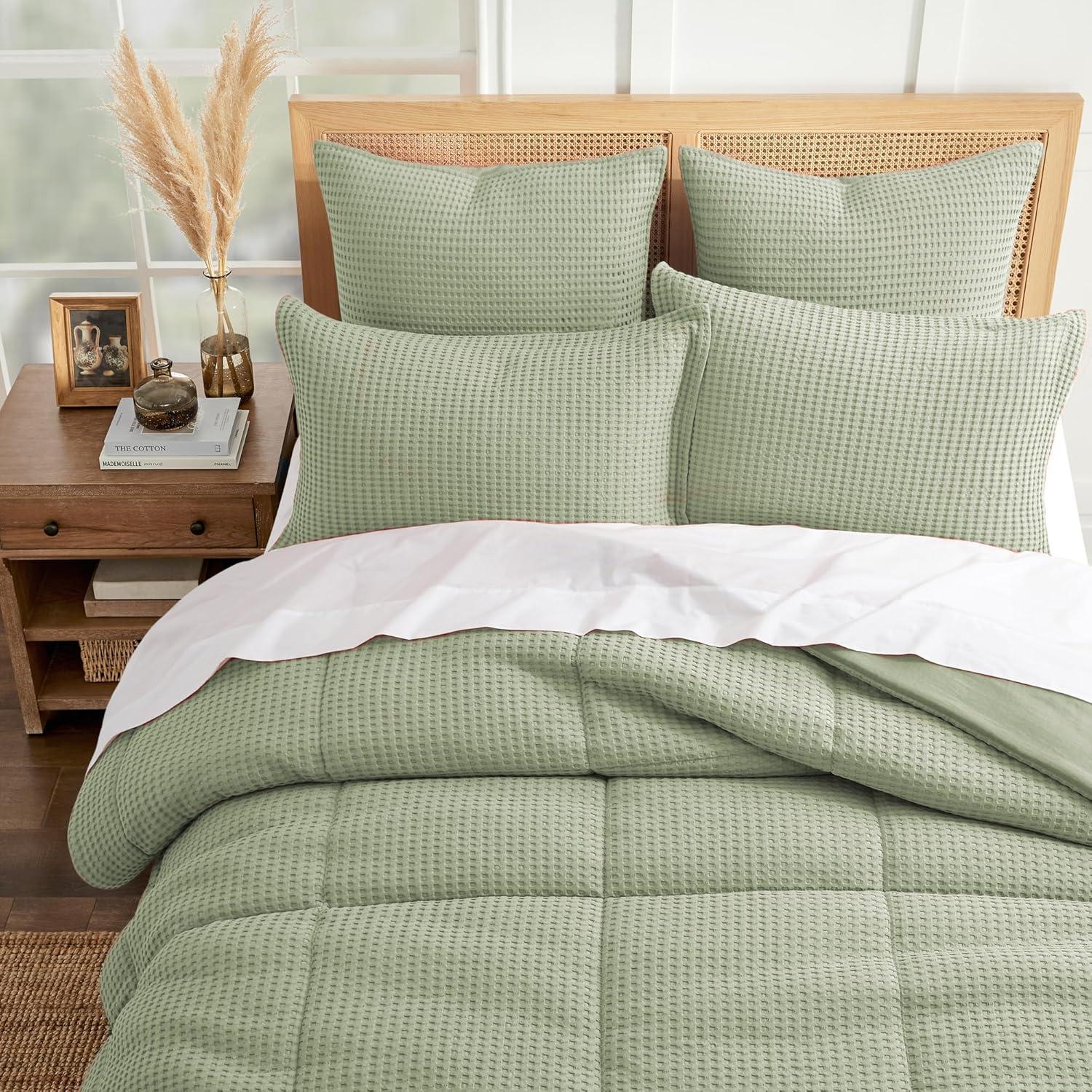 Sage Green Organic Cotton Full Bedspread Set