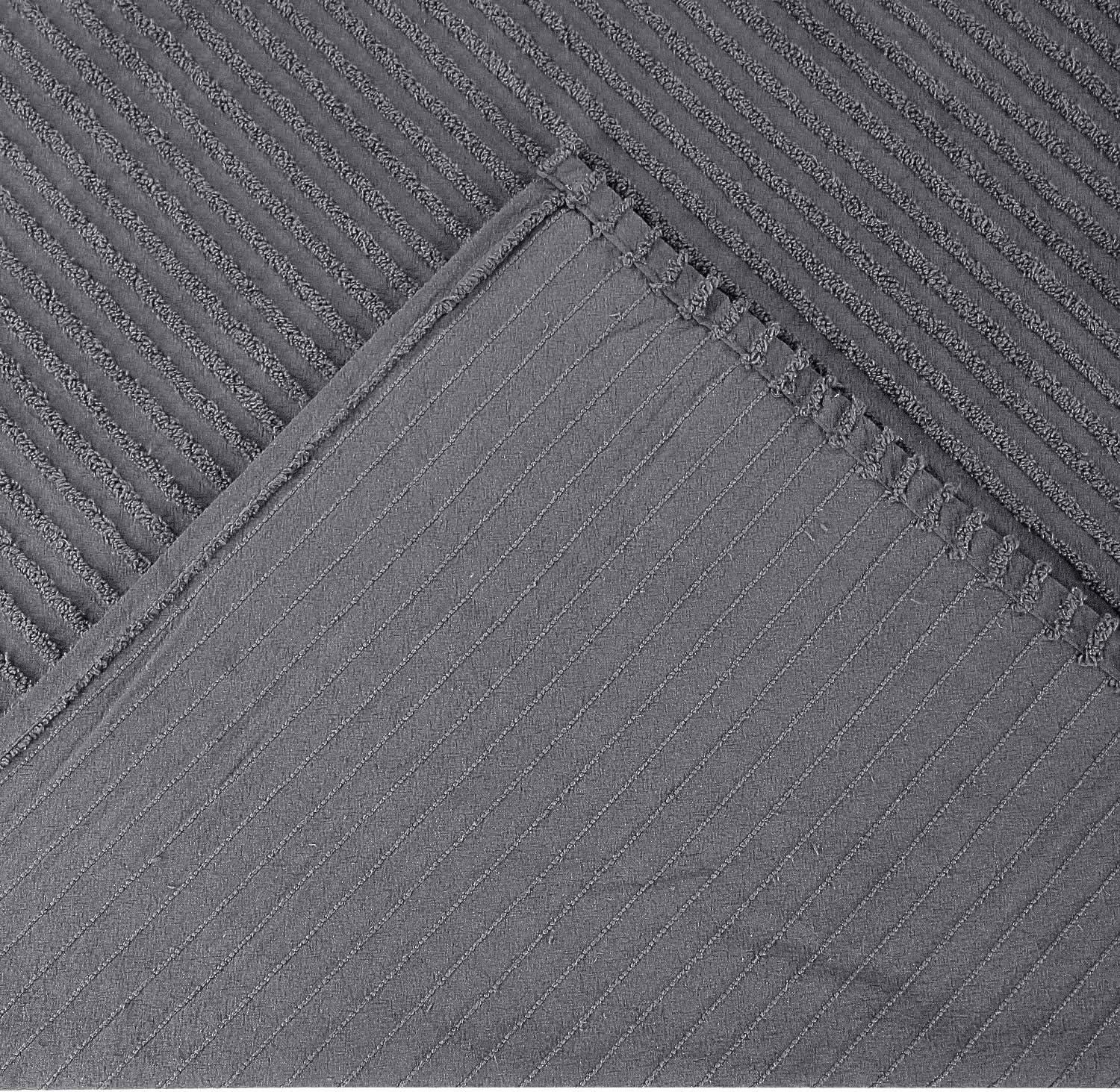 Better Trends Jullian 100% Cotton Tufted - Classic Stripe Bedspread Soft & Cozy Bedding for All Seasons, Machine Washable Coverlet