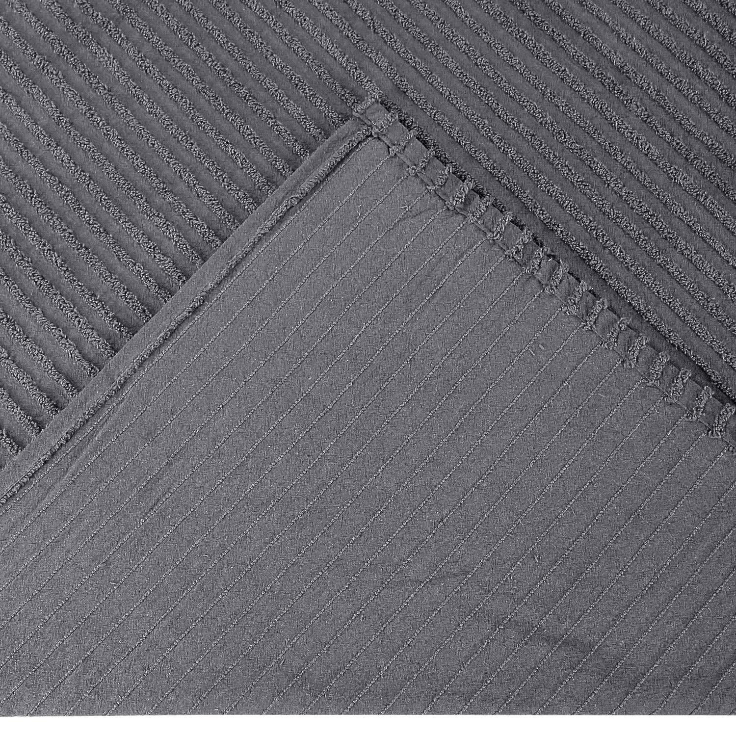 Better Trends Jullian 100% Cotton Tufted - Classic Stripe Bedspread Soft & Cozy Bedding for All Seasons, Machine Washable Coverlet