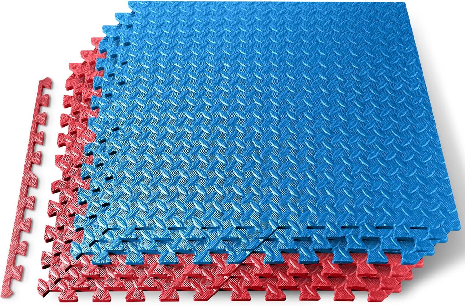 SereneLife Thick Puzzle Exercise Mat, EVA Foam Interlocking Tiles Protective Flooring for Gym Equipment and Cushion (Set of 6)