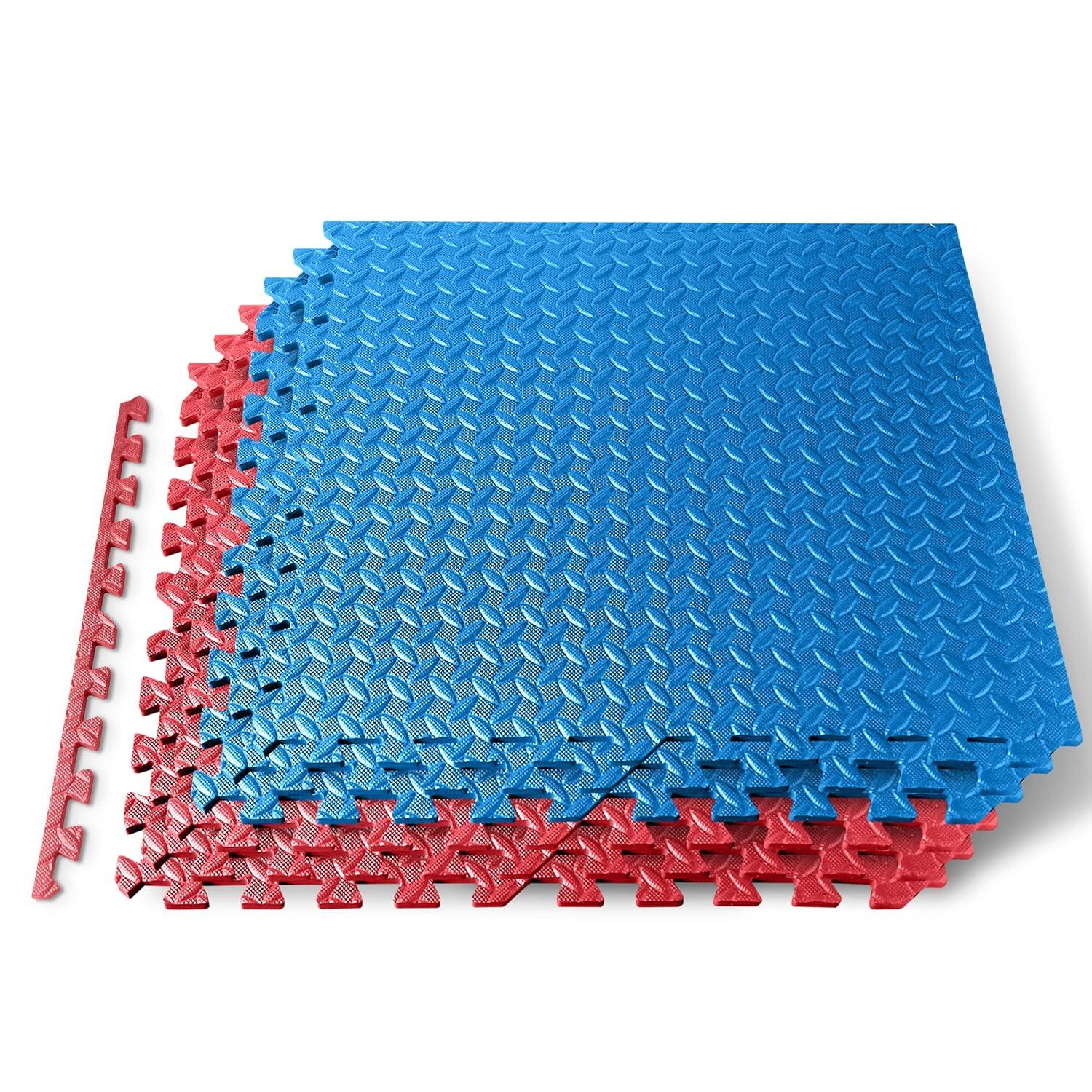SereneLife Thick Puzzle Exercise Mat, EVA Foam Interlocking Tiles Protective Flooring for Gym Equipment and Cushion (Set of 6)