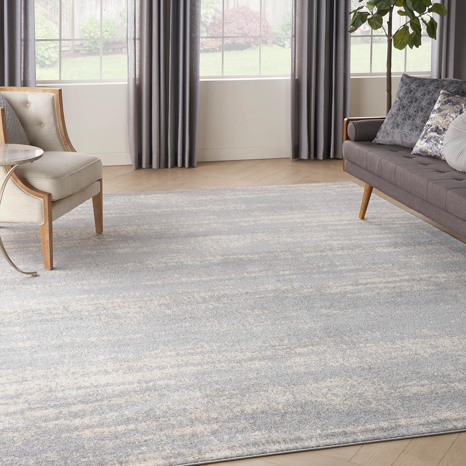 Nourison Essentials 10' x 14' Grey/Beige Modern Indoor/Outdoor Rug