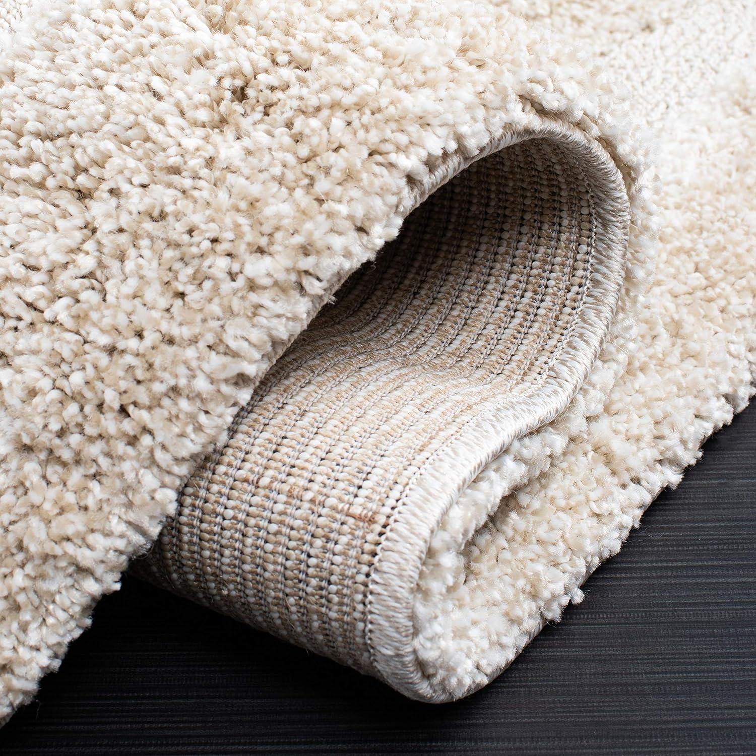 Florida Shag SG451 Power Loomed Indoor Area Rug - Cream/Dark Brown - 4'x6' - Safavieh.
