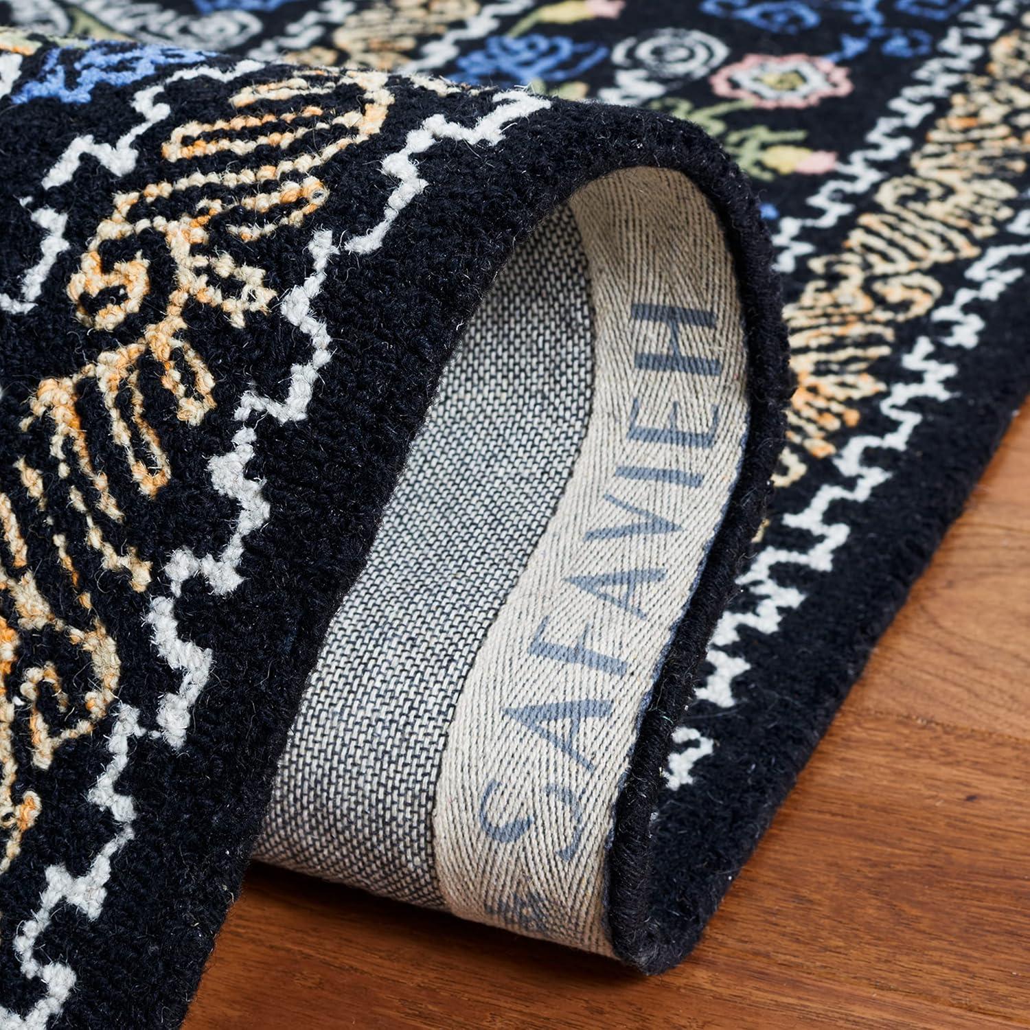 Handmade Blue Wool 9' x 12' Tufted Area Rug