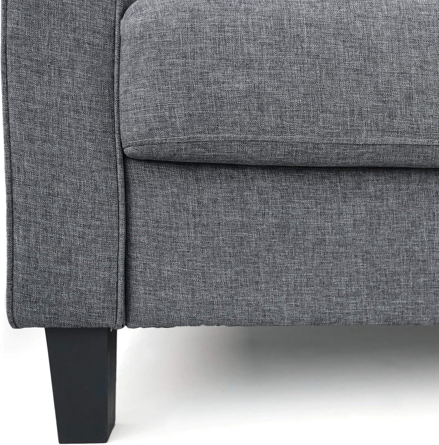 Furinno Bayonne Modern Upholstered Loveseat, Gunmetal