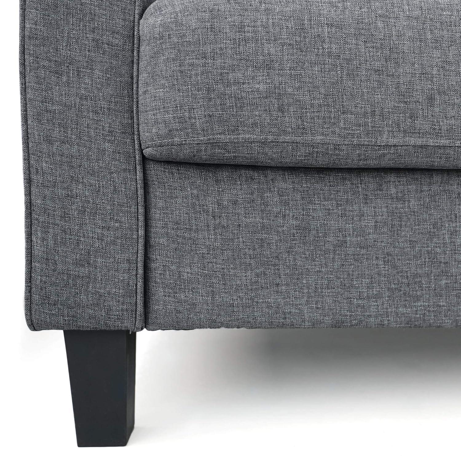 Furinno Bayonne Modern Upholstered Loveseat, Gunmetal