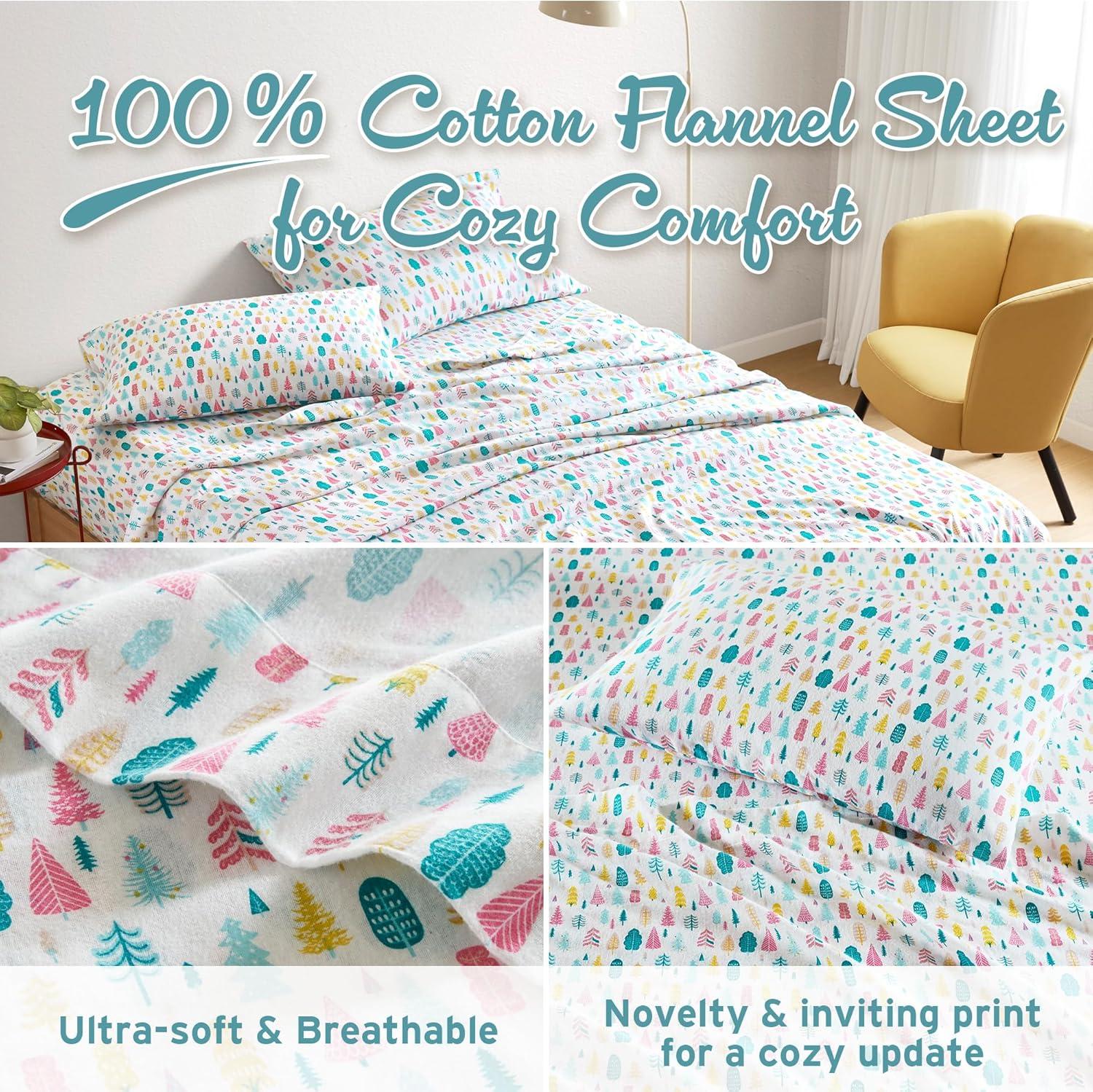 Printed Cotton Flannel Sheet Set