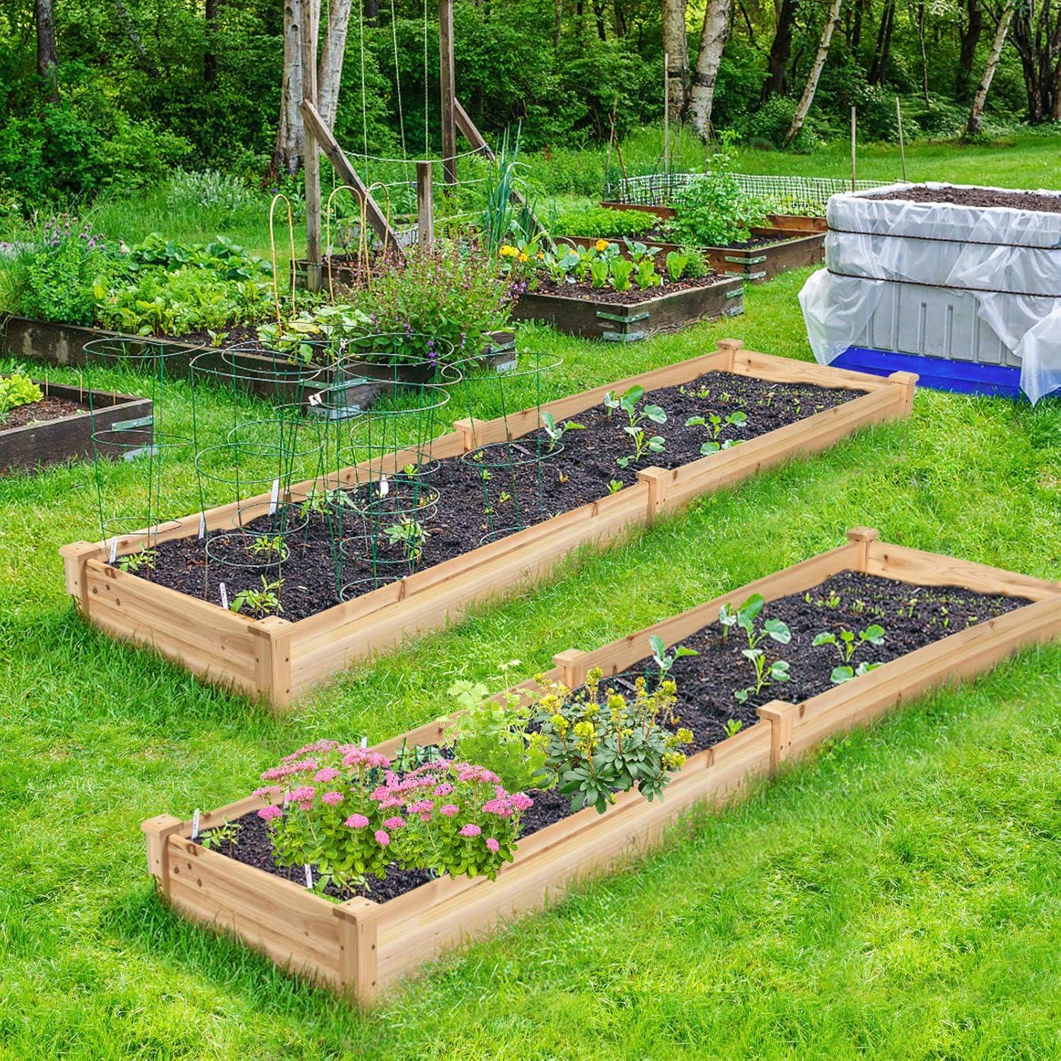 Large Natural Cedar Wood Outdoor Raised Garden Bed Planter Box