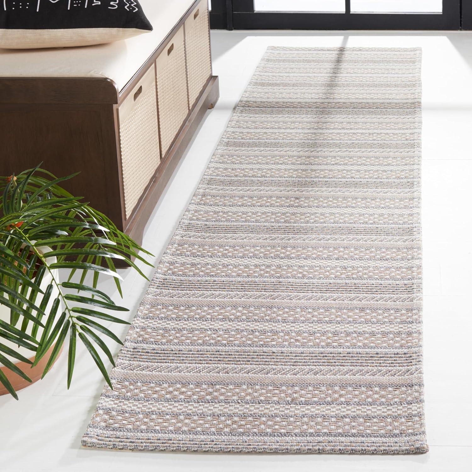 Martha Stewart Rugs Martha Stewart 412 Cotton Striped Rug in Beige