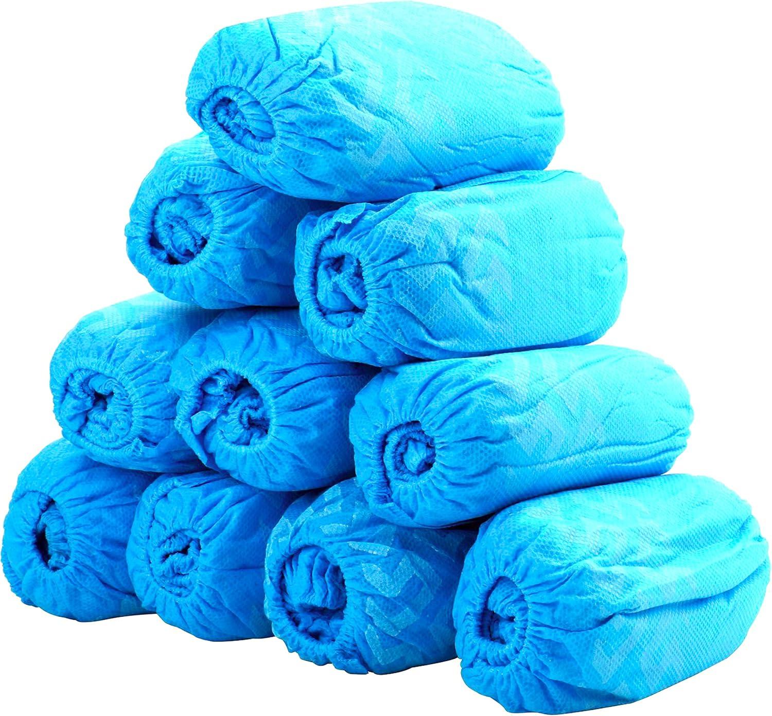 X-Large Non-Woven, 100 Pack Disposable Boot & Shoe Covers Non-Slip, Durable, Indoor Protect Your Home, Floors and Shoes (50 Pairs)