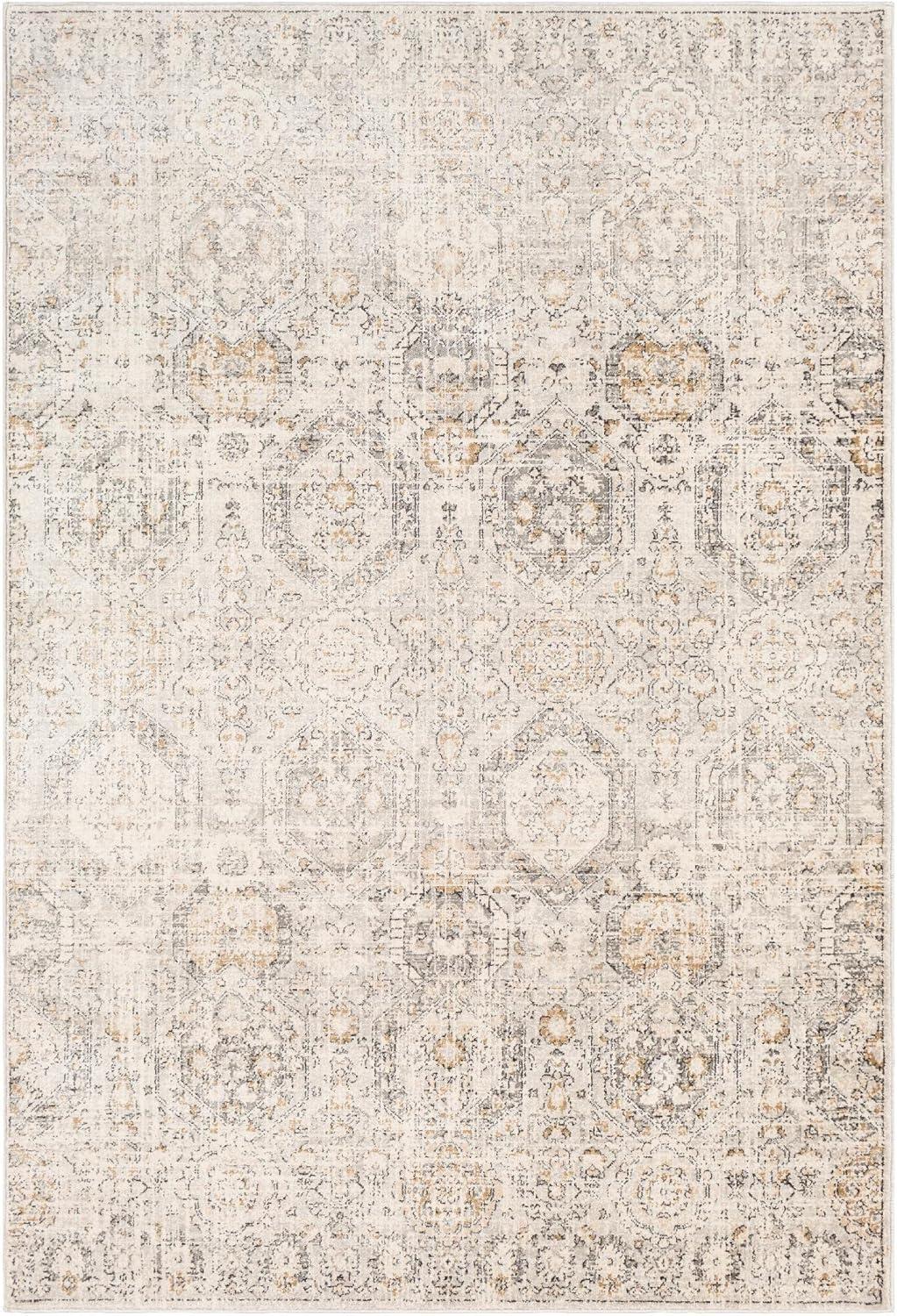 Geelbroek Traditional Tan and Ivory Polypropylene Area Rug