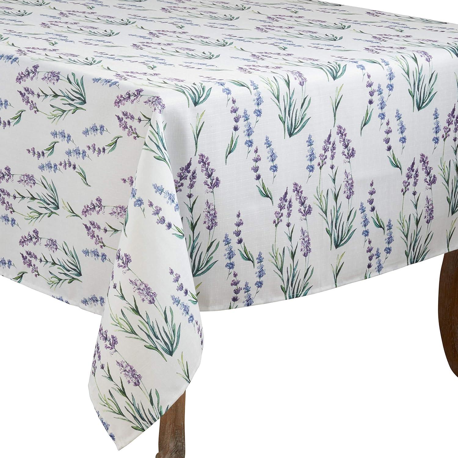 Saro Lifestyle Chic Tablecloth With Lavender Design