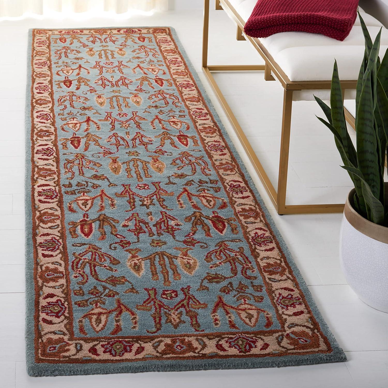 Heritage HG735 Hand Tufted Runner Rug - Blue/Ivory - 2'3"x10' - Safavieh.